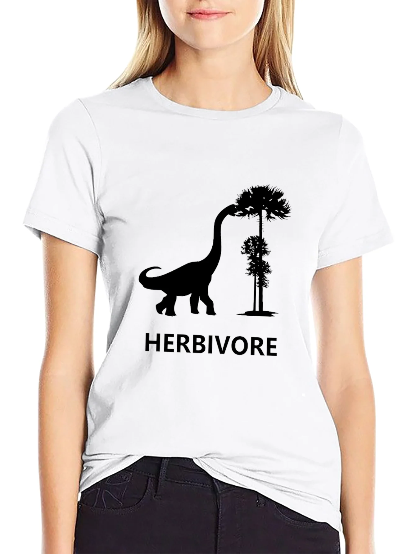 Herbivore Dinosaur T-Shirt - Black Graphic Tee