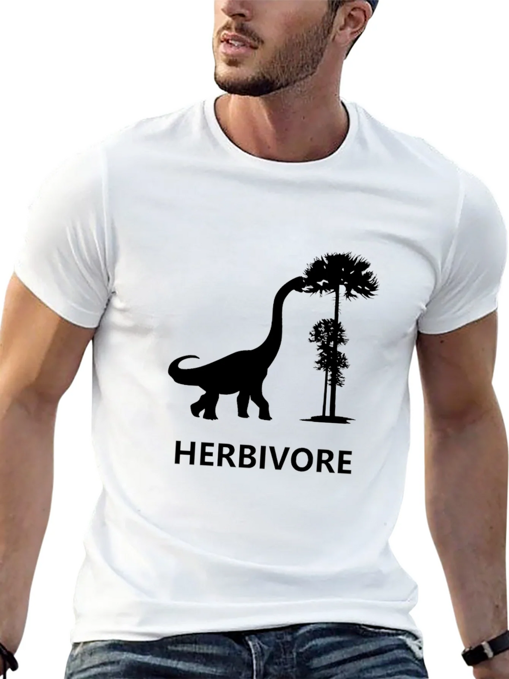 Herbivore Dinosaur T-Shirt - Black Graphic Tee