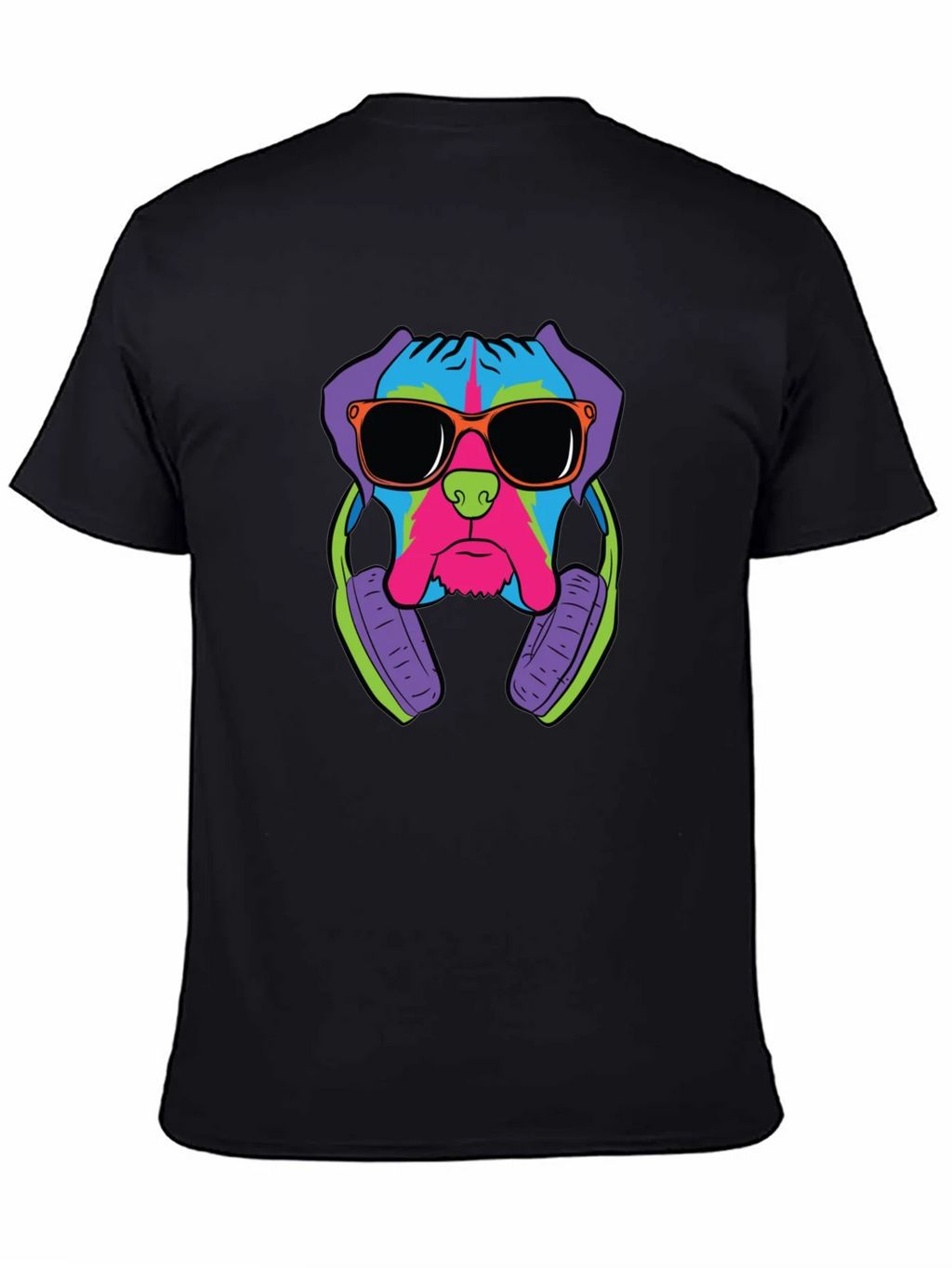 Cool Dog Graphic Tee - Black Cotton T-Shirt