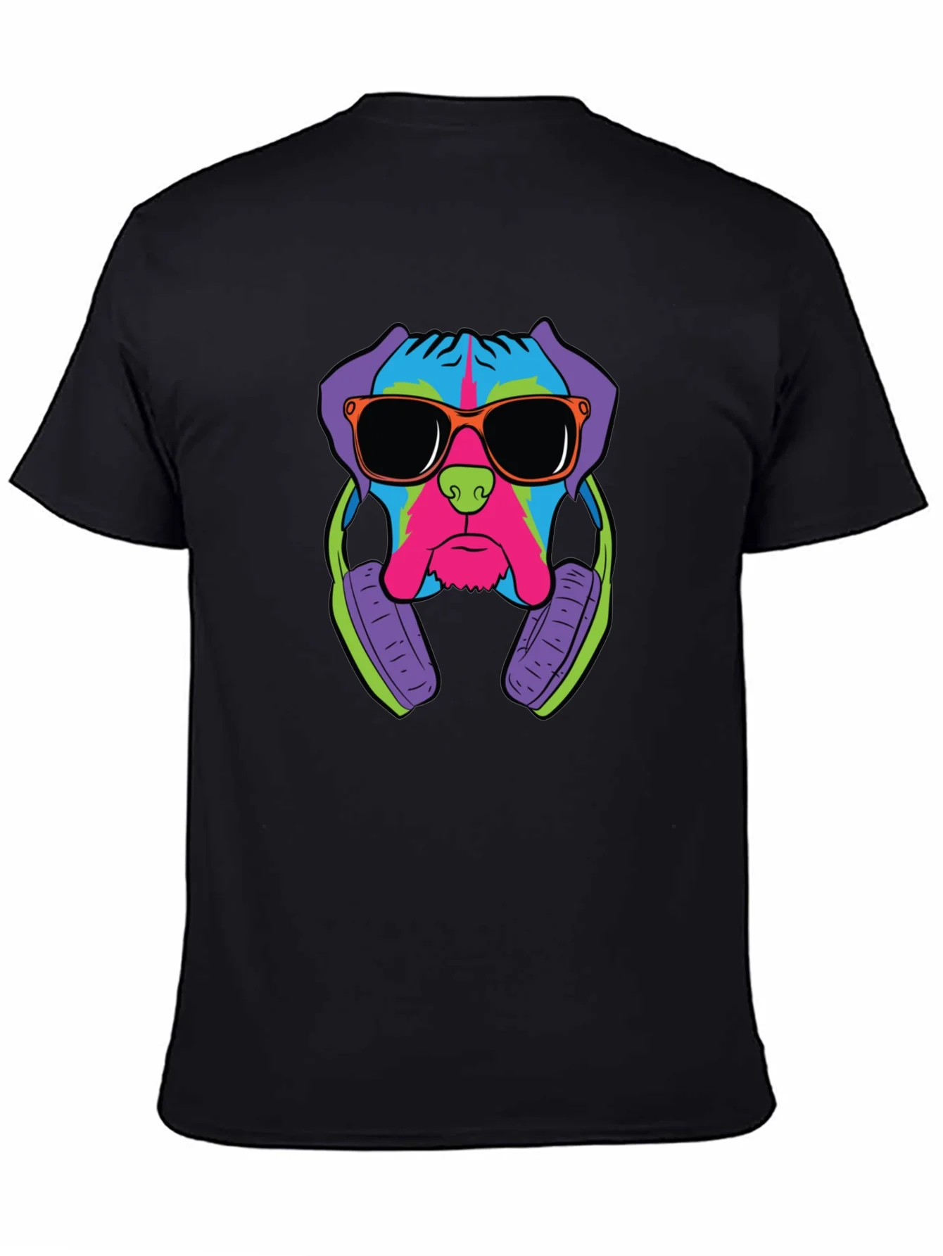 Cool Dog Graphic Tee - Black Cotton T-Shirt