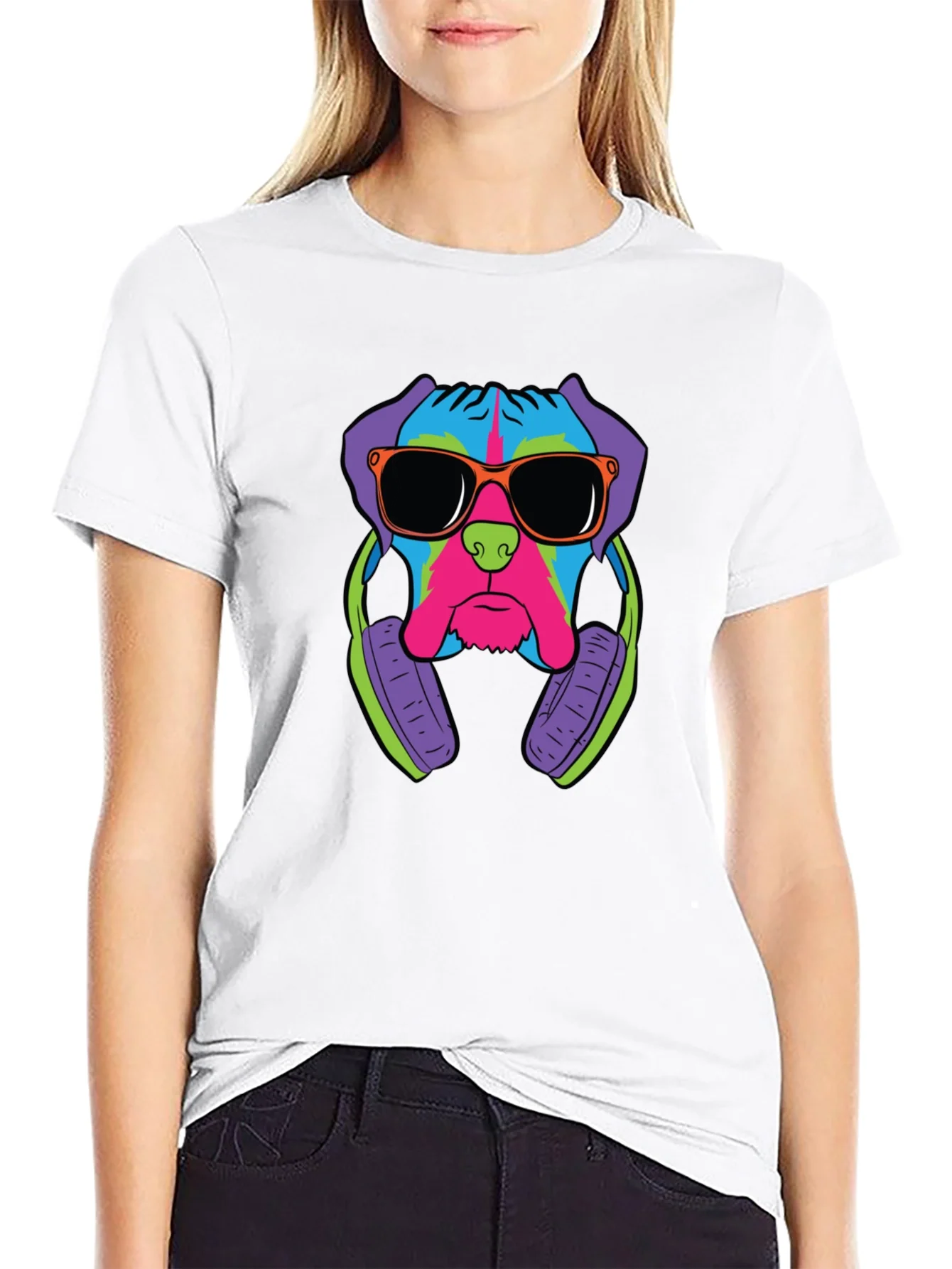 Cool Dog Graphic Tee - Black Cotton T-Shirt