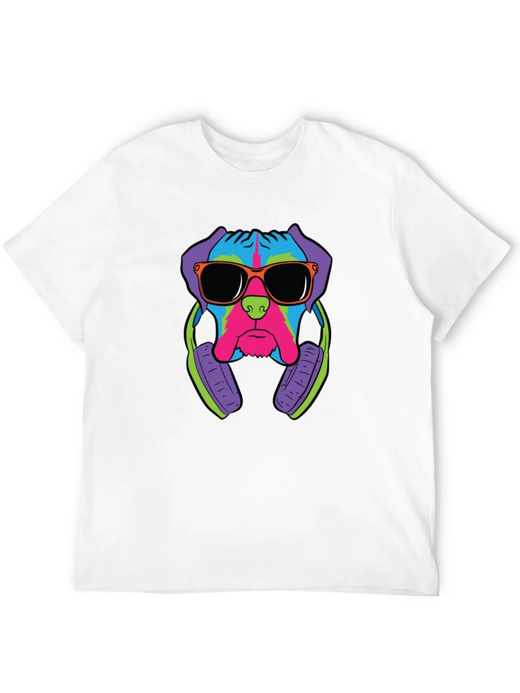 Cool Dog Graphic Tee - Black Cotton T-Shirt