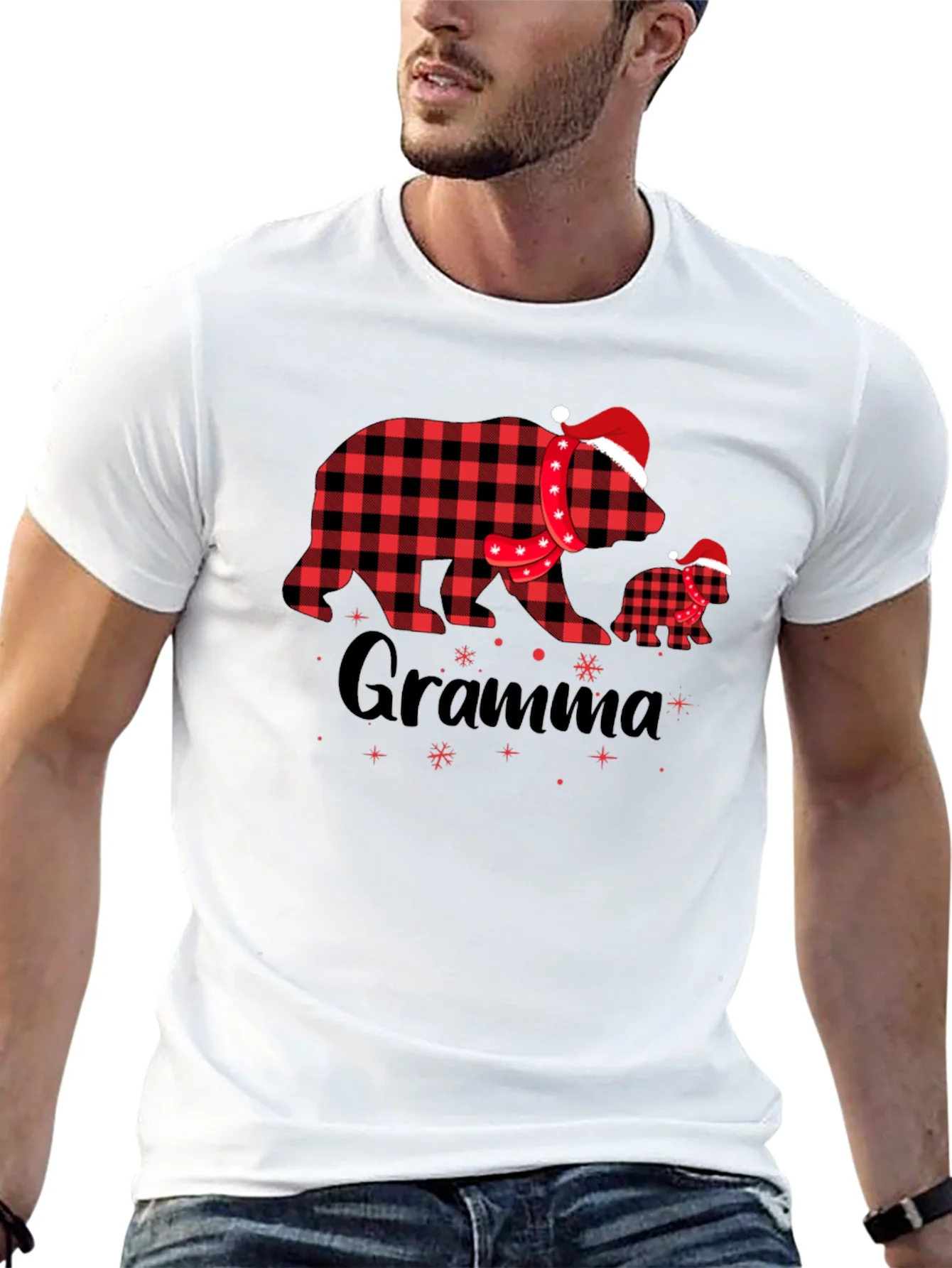 Gramma Bear Plaid Christmas T-Shirt