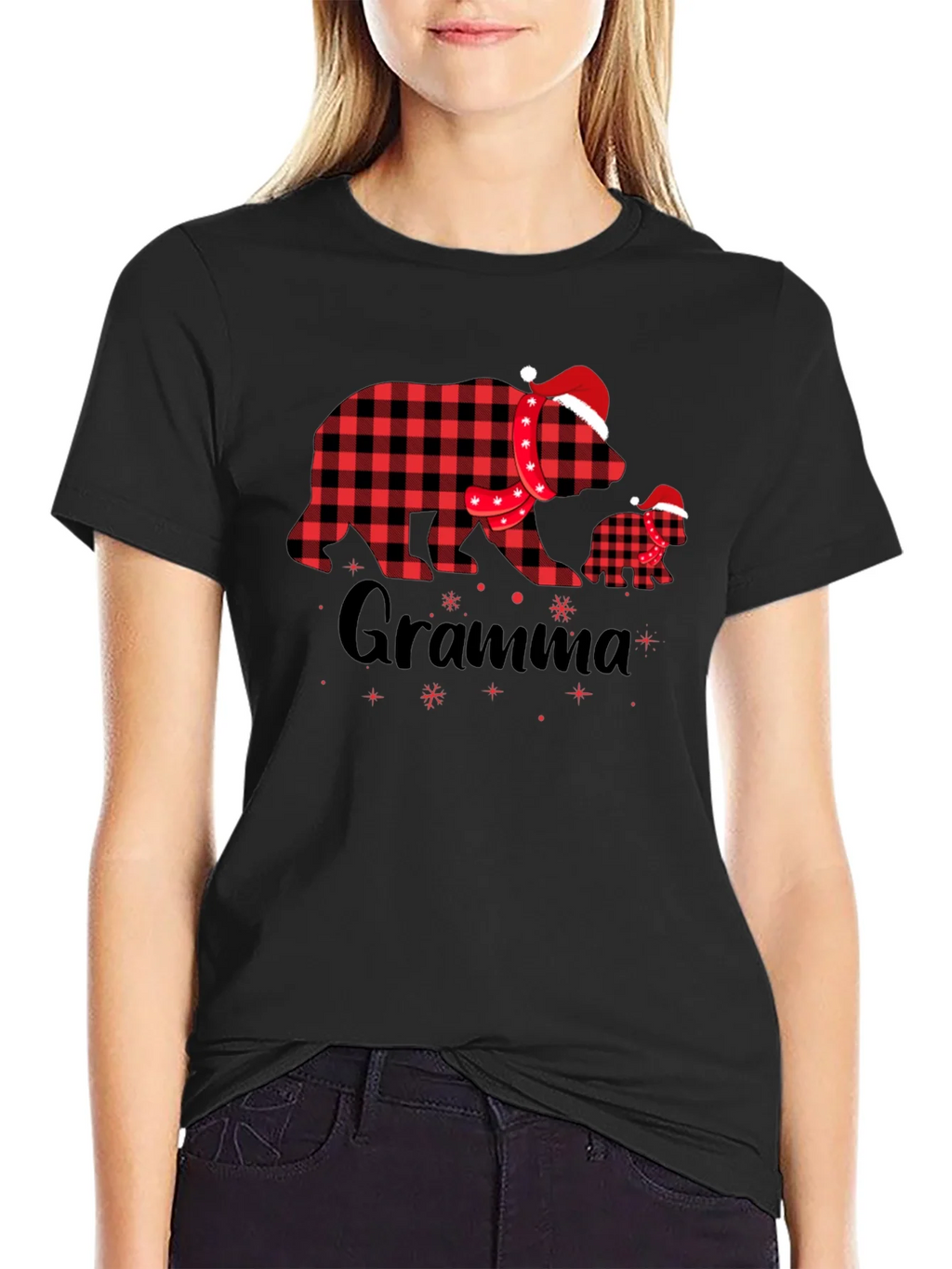 Gramma Bear Plaid Christmas T-Shirt