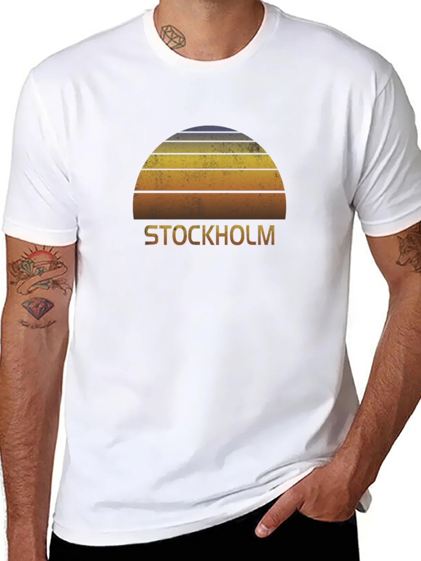 Stockholm Sunset Graphic Tee - Retro Style T-Shirt