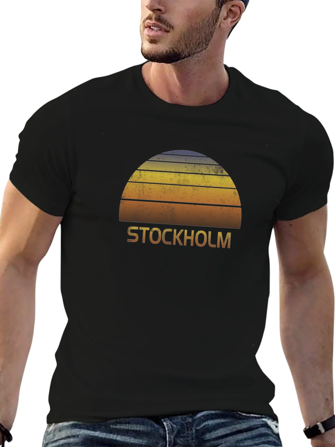 Stockholm Sunset Graphic Tee - Retro Style T-Shirt