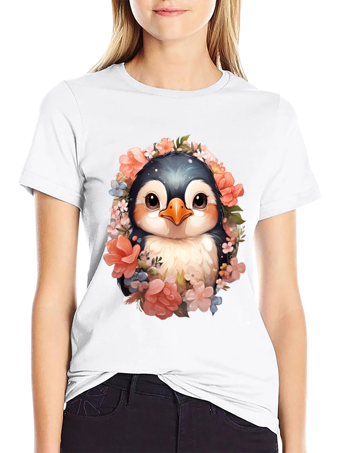 Penguin Floral Graphic Tee