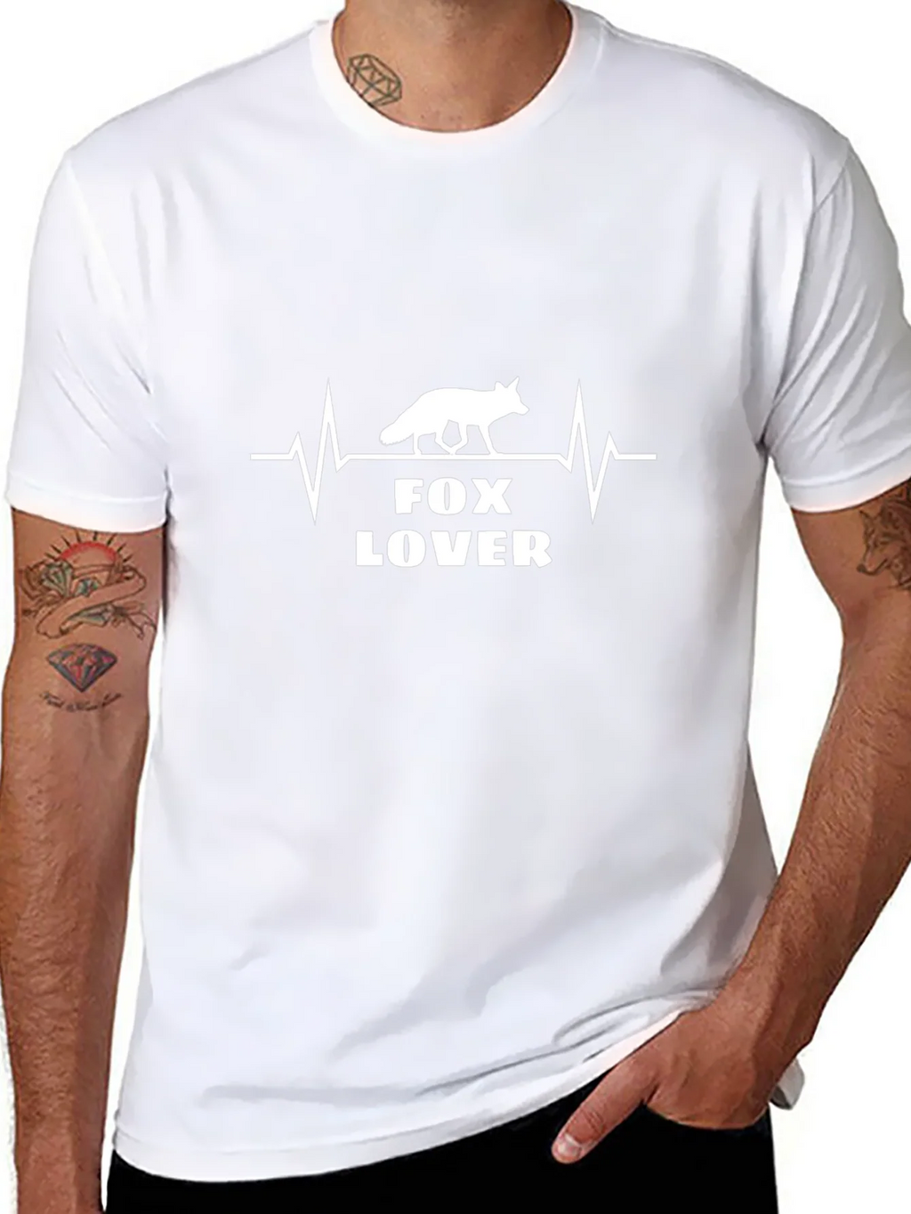 Fox Lover Heartbeat Graphic Tee - Soft Cotton Blend