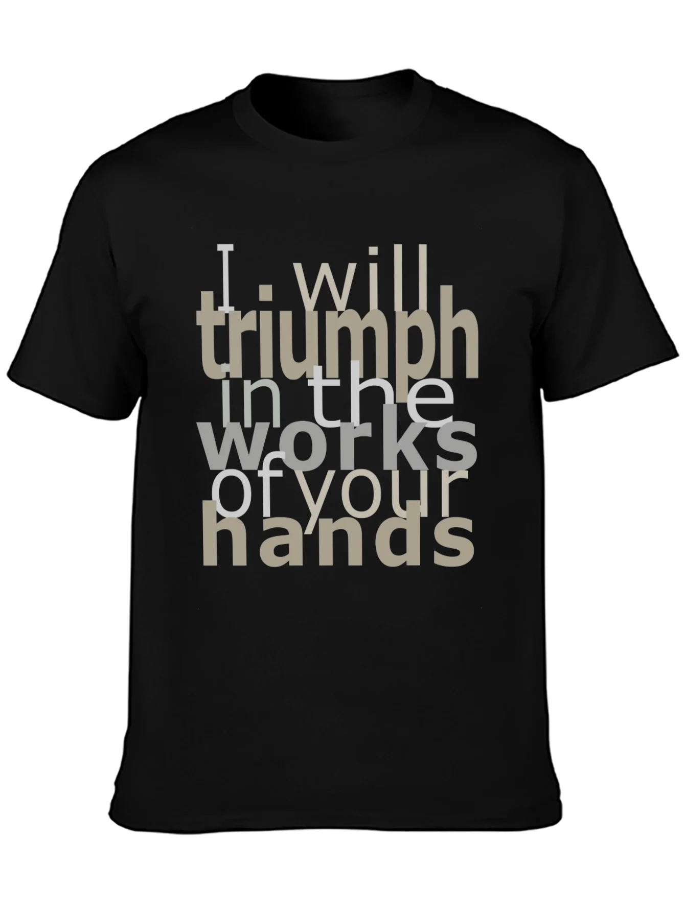 Triumph Graphic Black Tee - Inspirational Word Art Shirt