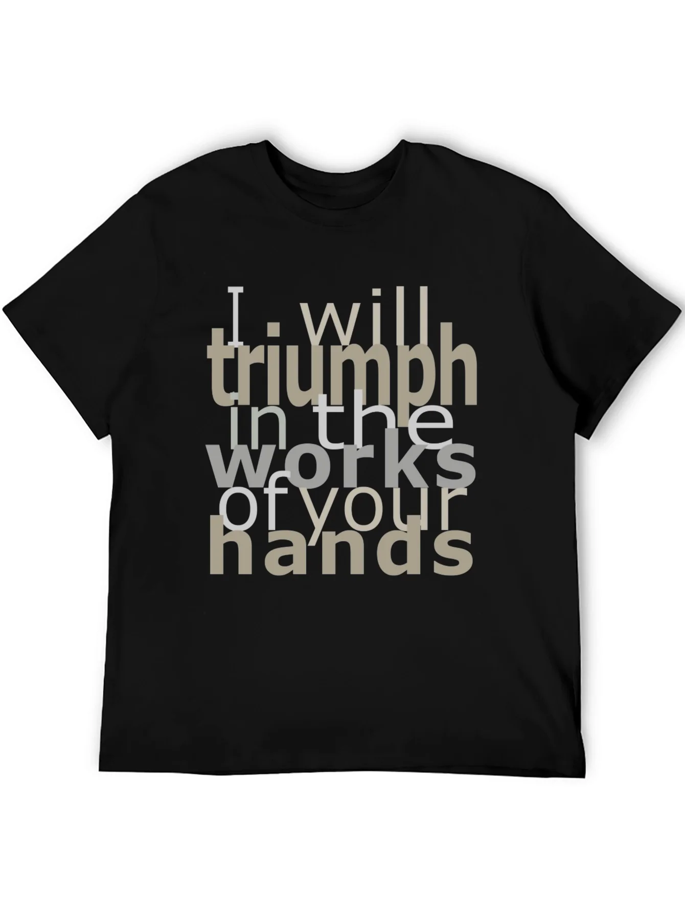 Triumph Graphic Black Tee - Inspirational Word Art Shirt