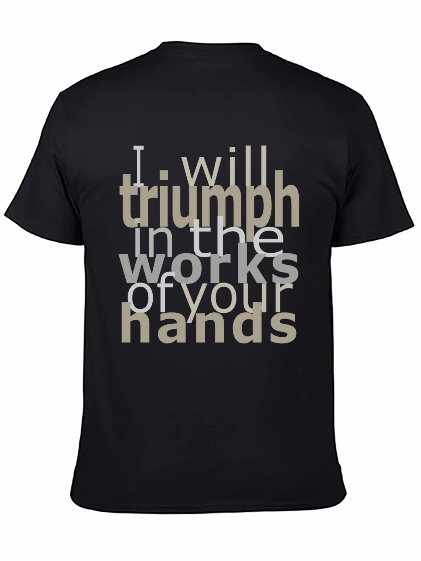 Triumph Graphic Black Tee - Inspirational Word Art Shirt