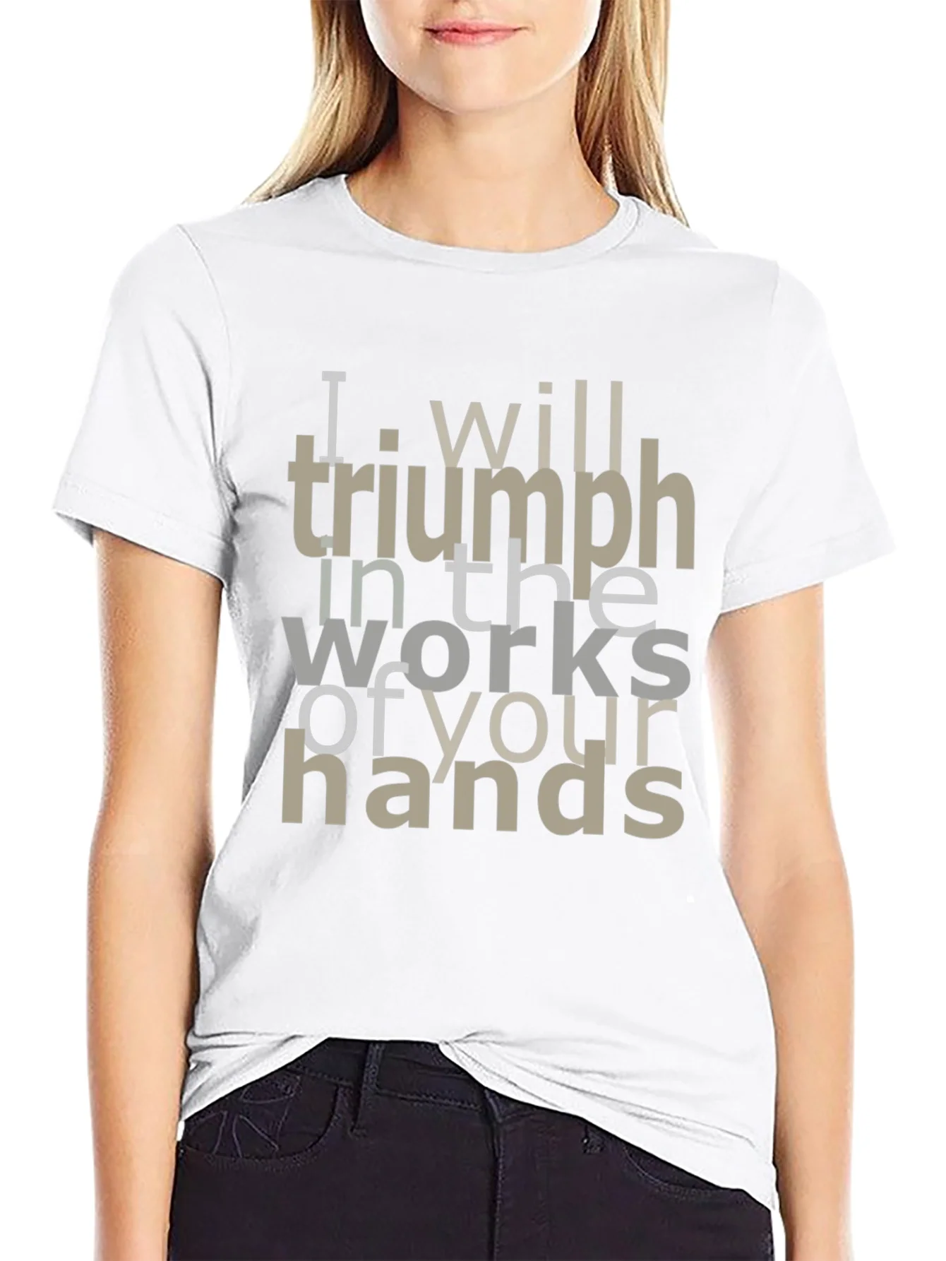Triumph Graphic Black Tee - Inspirational Word Art Shirt