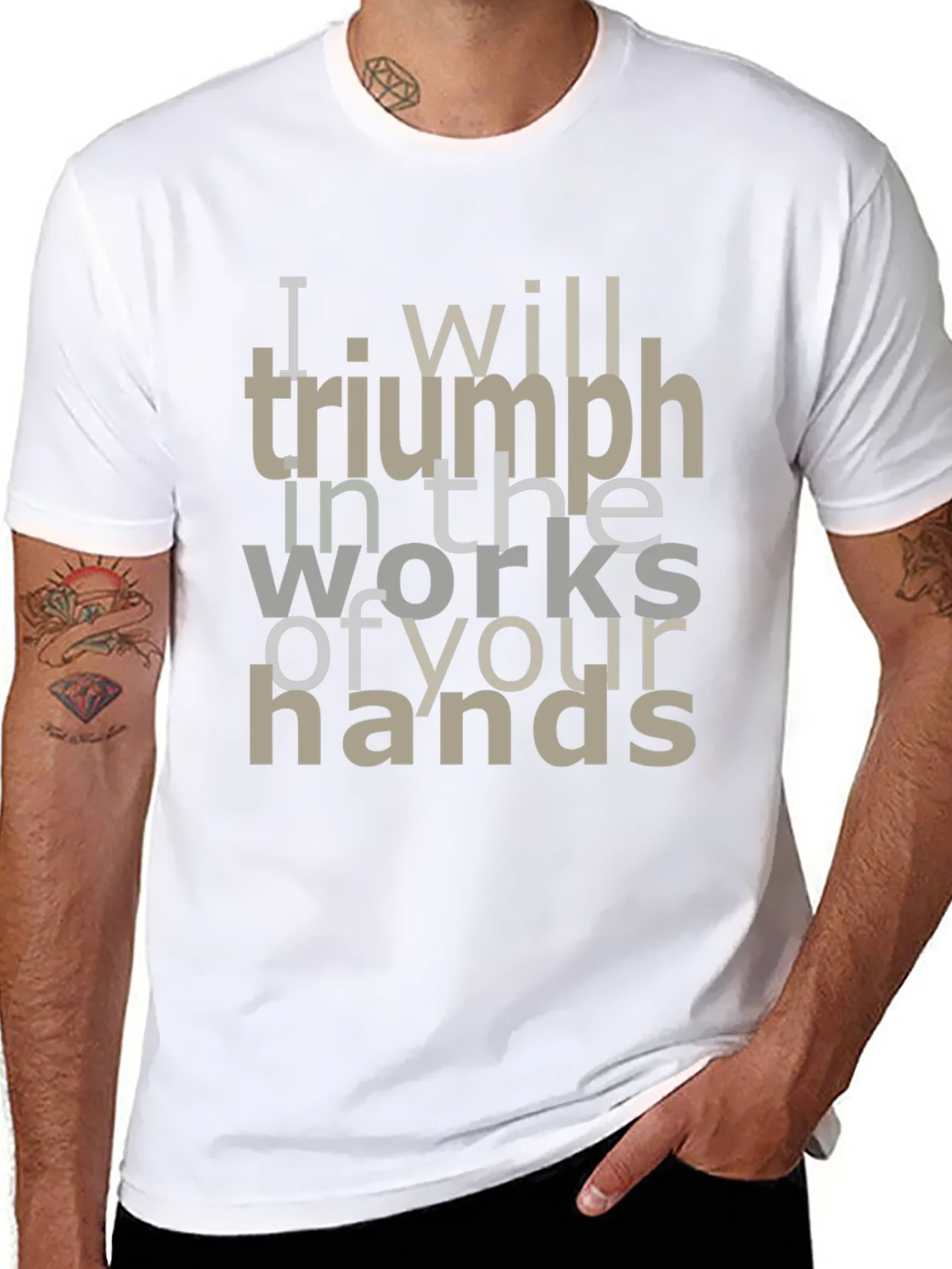 Triumph Graphic Black Tee - Inspirational Word Art Shirt