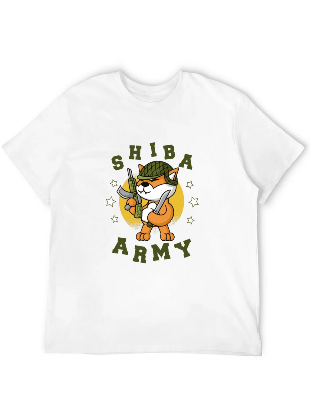 Shiba Army Graphic Tee - Black Cotton T-Shirt