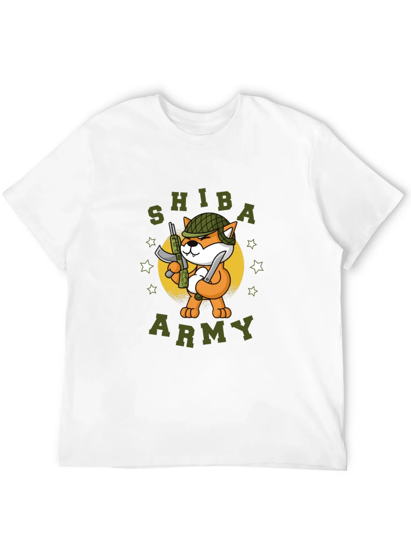 Shiba Army Graphic Tee - Black Cotton T-Shirt