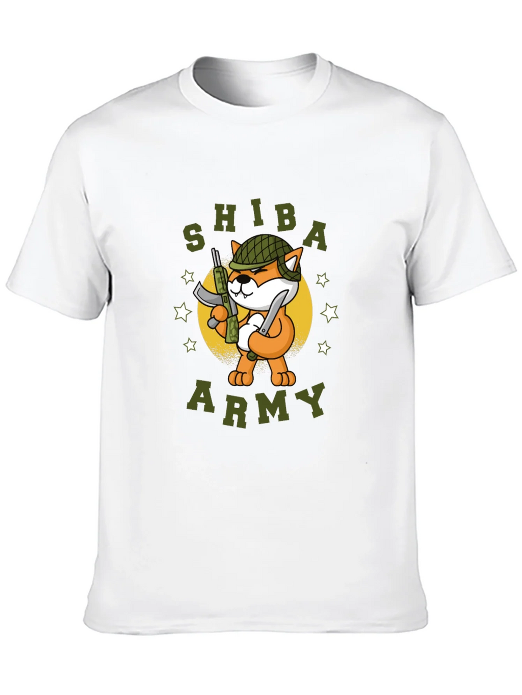 Shiba Army Graphic Tee - Black Cotton T-Shirt