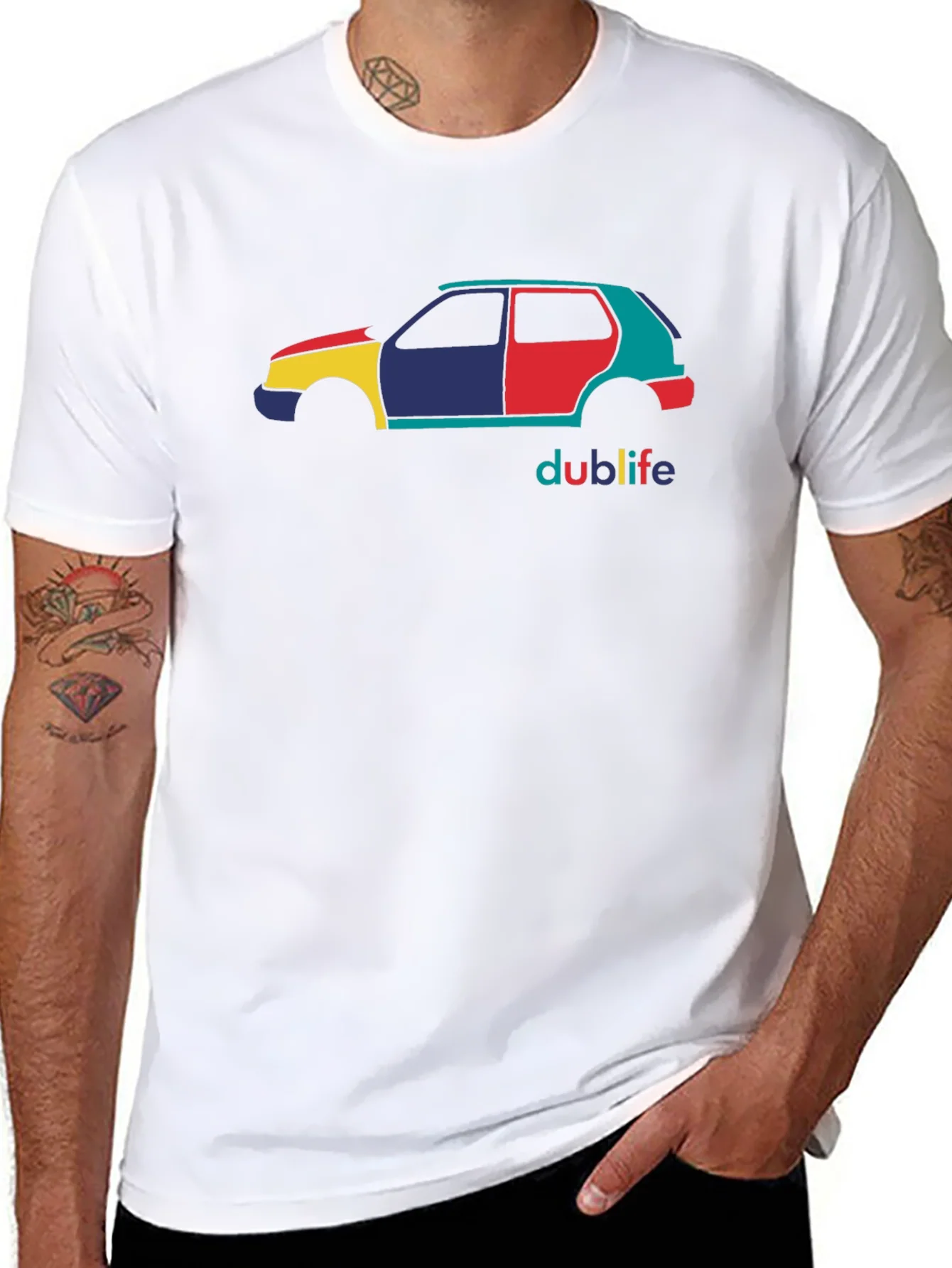 Dublife Car Graphic Tee - Mens Black Cotton T-Shirt