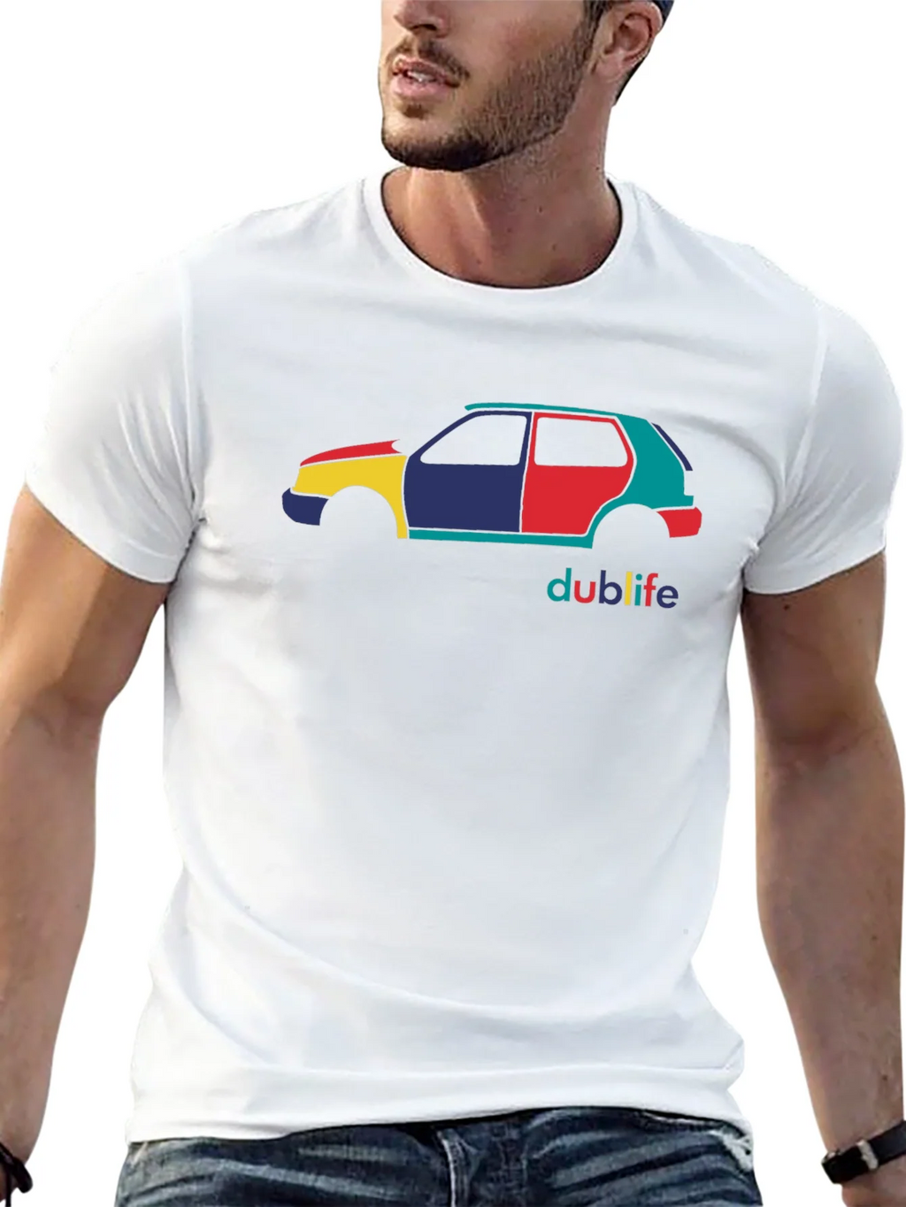 Dublife Car Graphic Tee - Mens Black Cotton T-Shirt