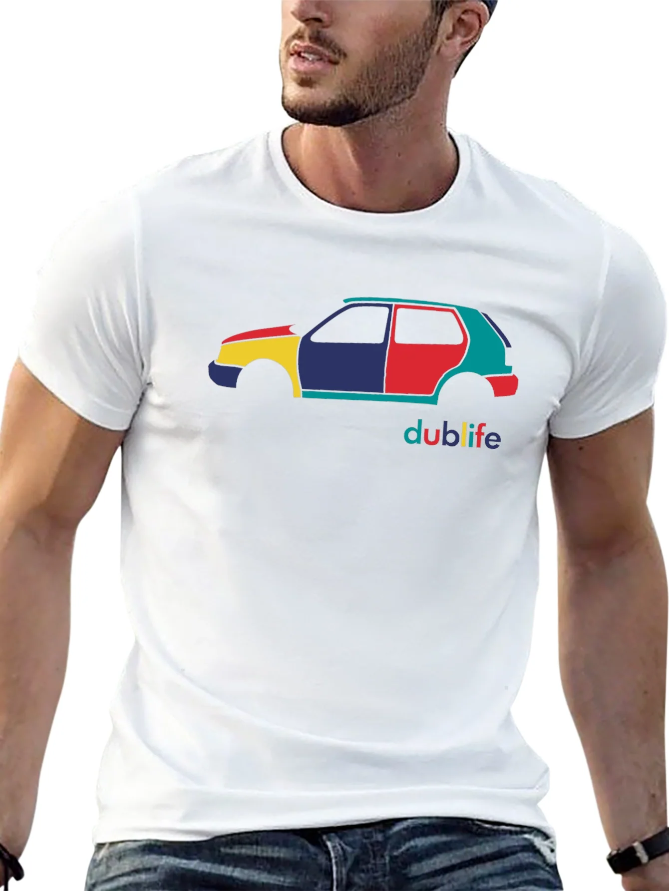 Dublife Car Graphic Tee - Mens Black Cotton T-Shirt