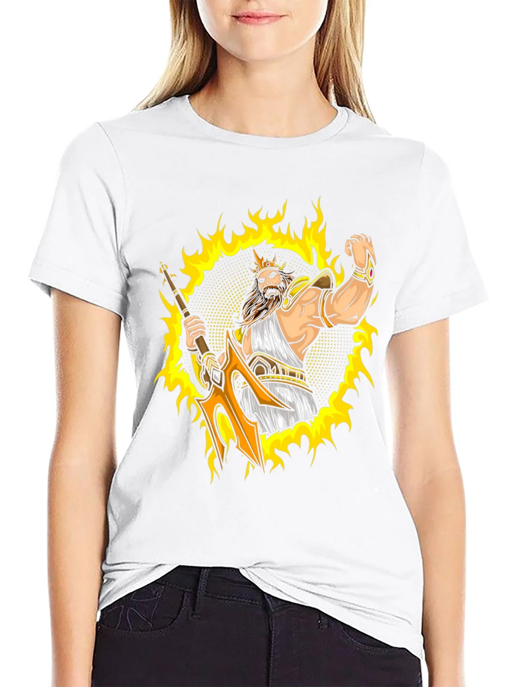 Poseidon Graphic Tee - Black Cotton T-Shirt