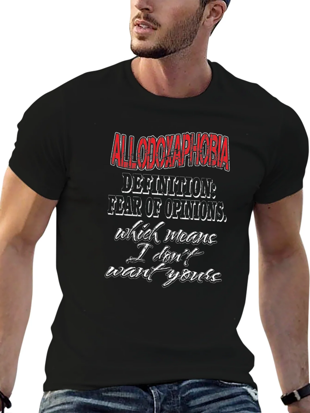 Allodoxaphobia Definition T-Shirt - Fear of Opinions Tee