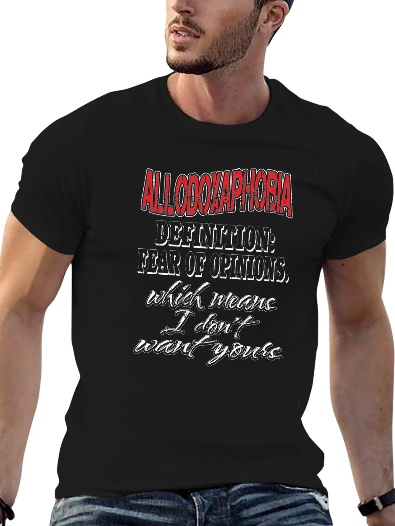 Allodoxaphobia Definition T-Shirt - Fear of Opinions Tee
