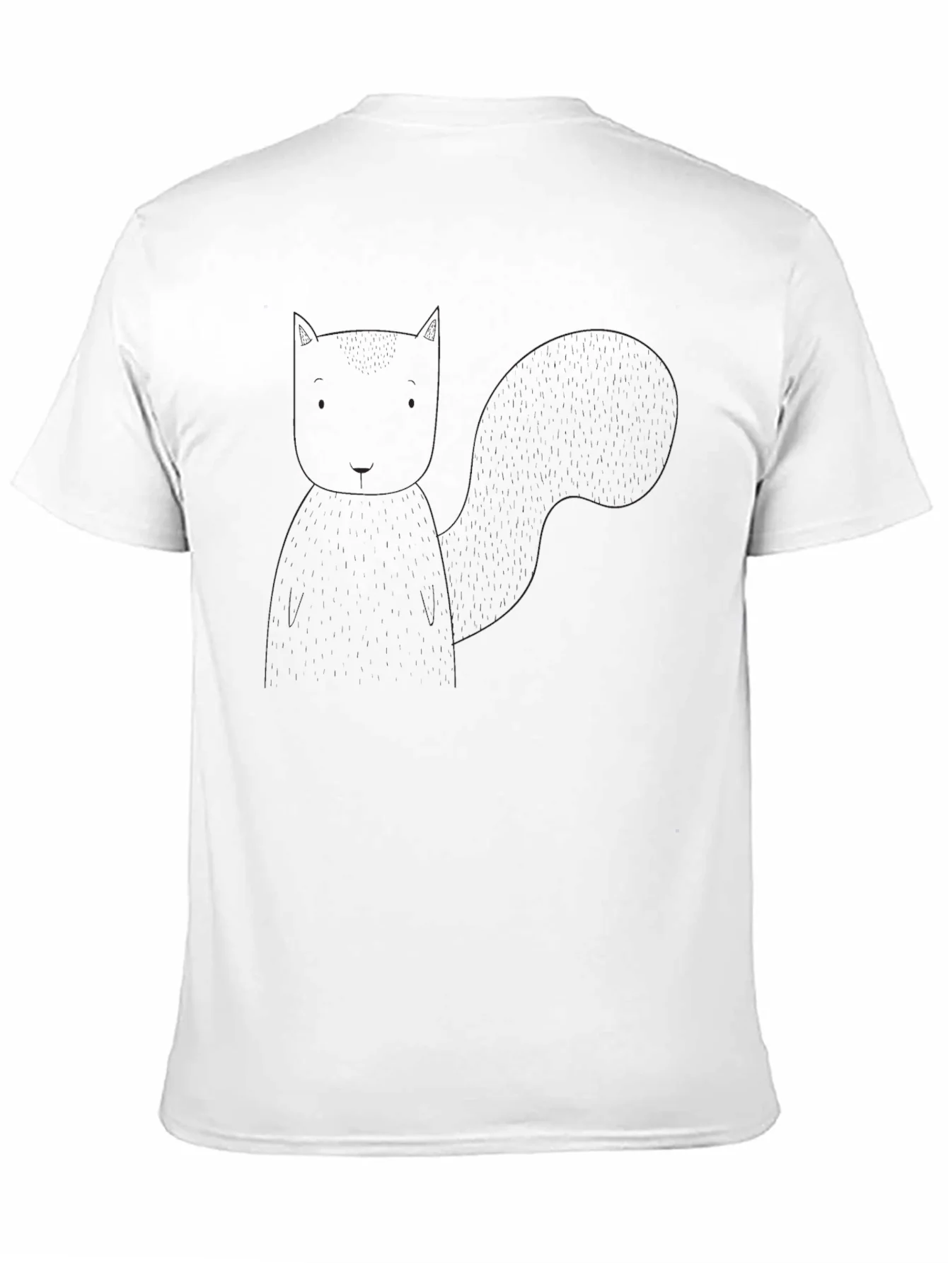 Mens Black Graphic Tee - Minimalist Fox Design