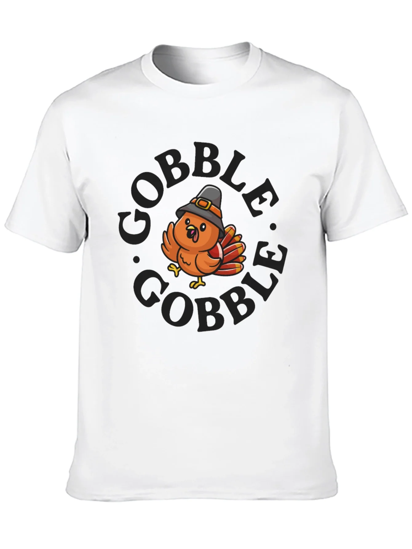 Gobble Turkey Graphic T-Shirt - Thanksgiving