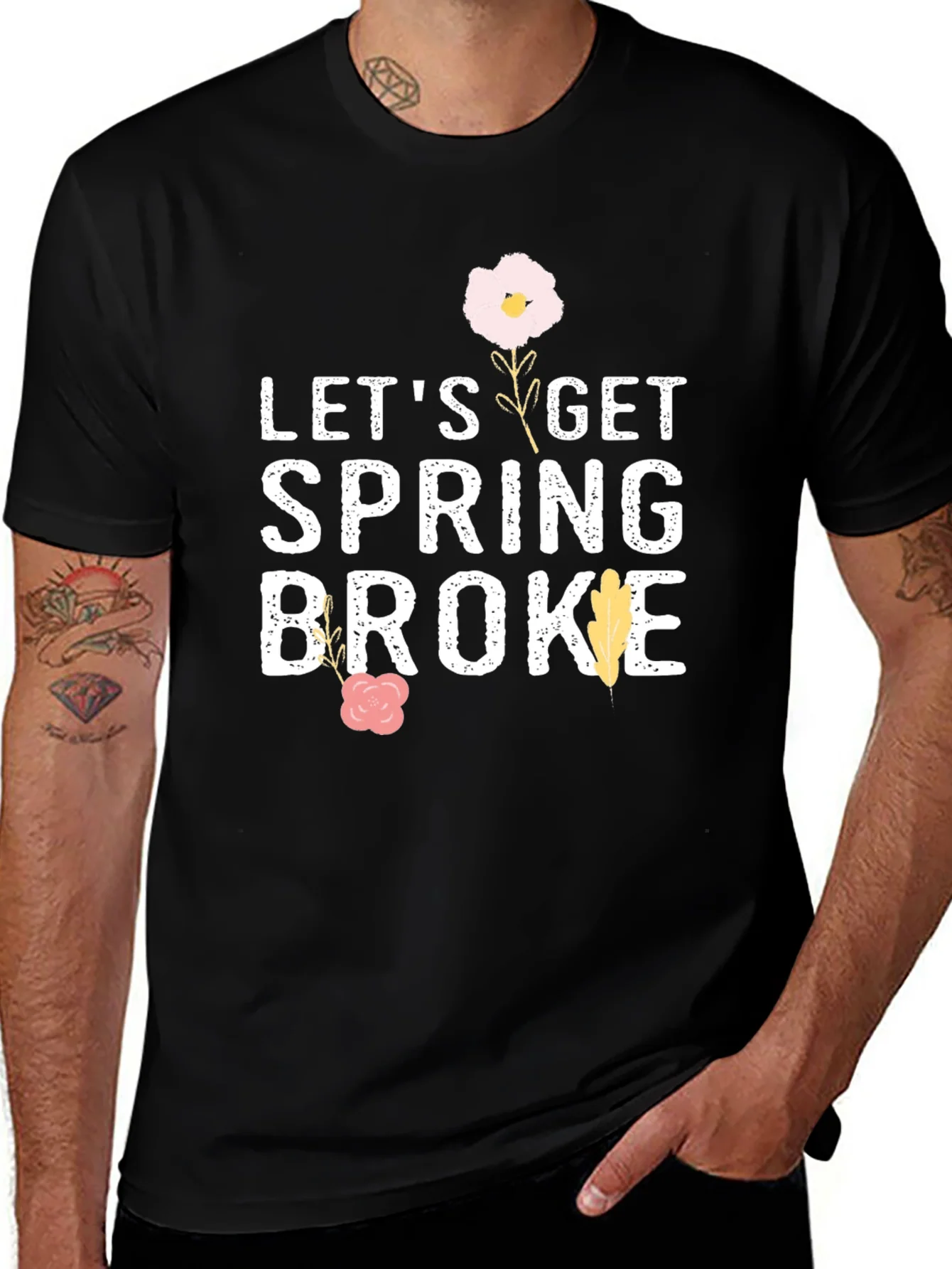 Lets Get Spring Broke Black T-Shirt