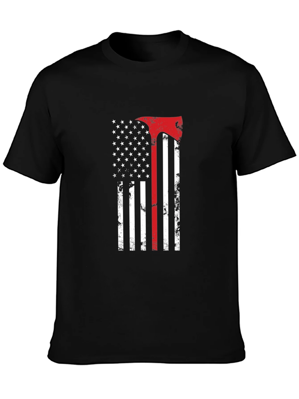 American Flag Firefighter Axe T-Shirt