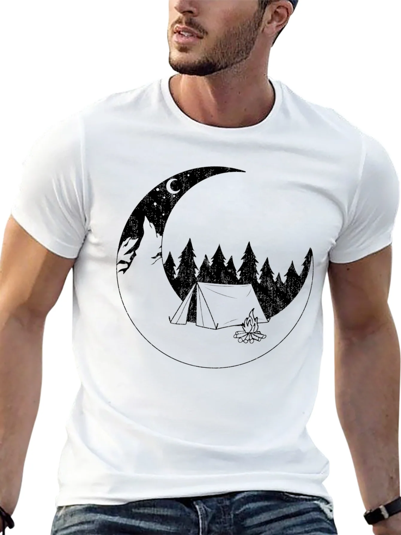 Camping Moon Graphic Tee - Adventure Awaits!