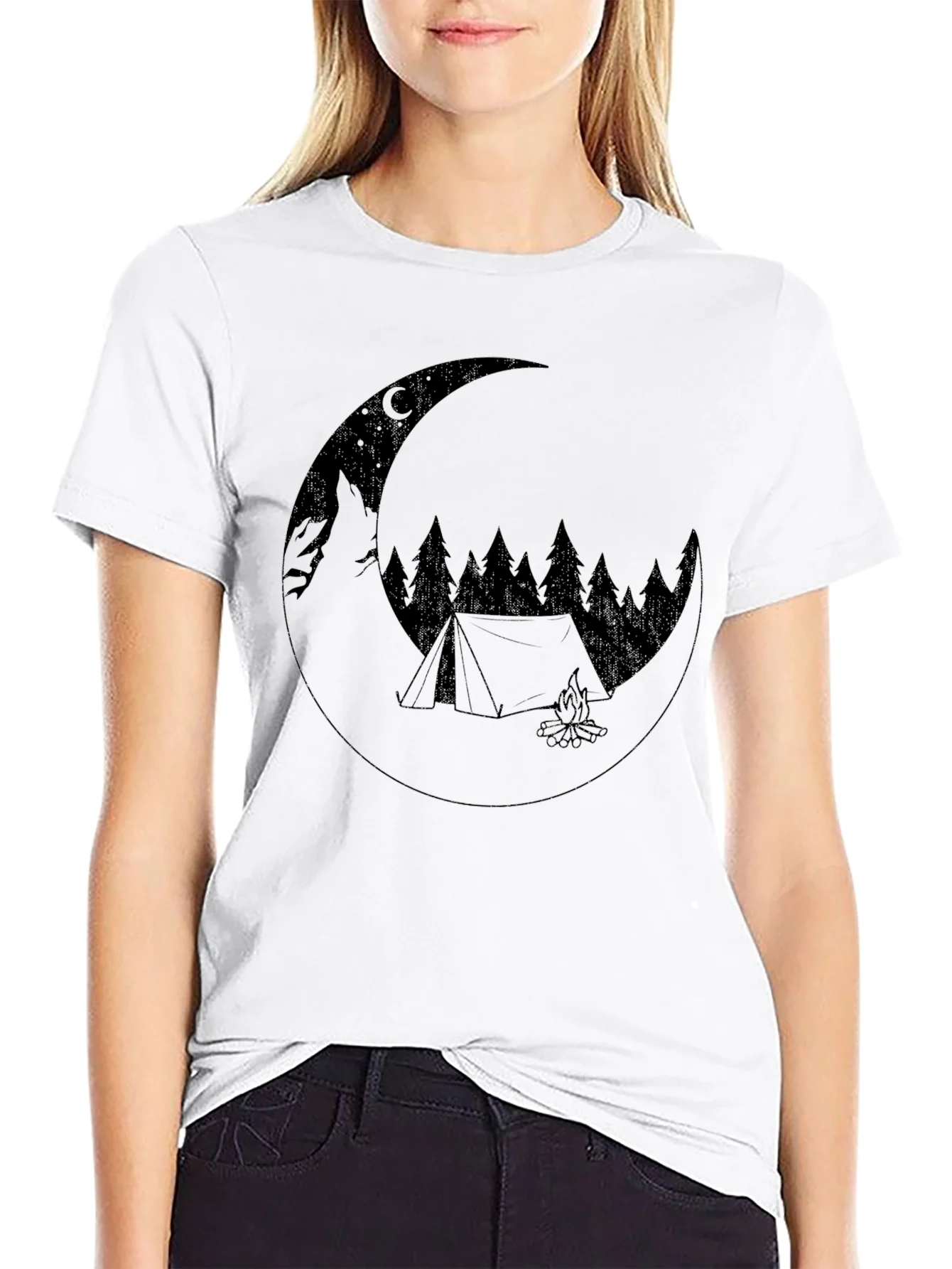 Camping Moon Graphic Tee - Adventure Awaits!