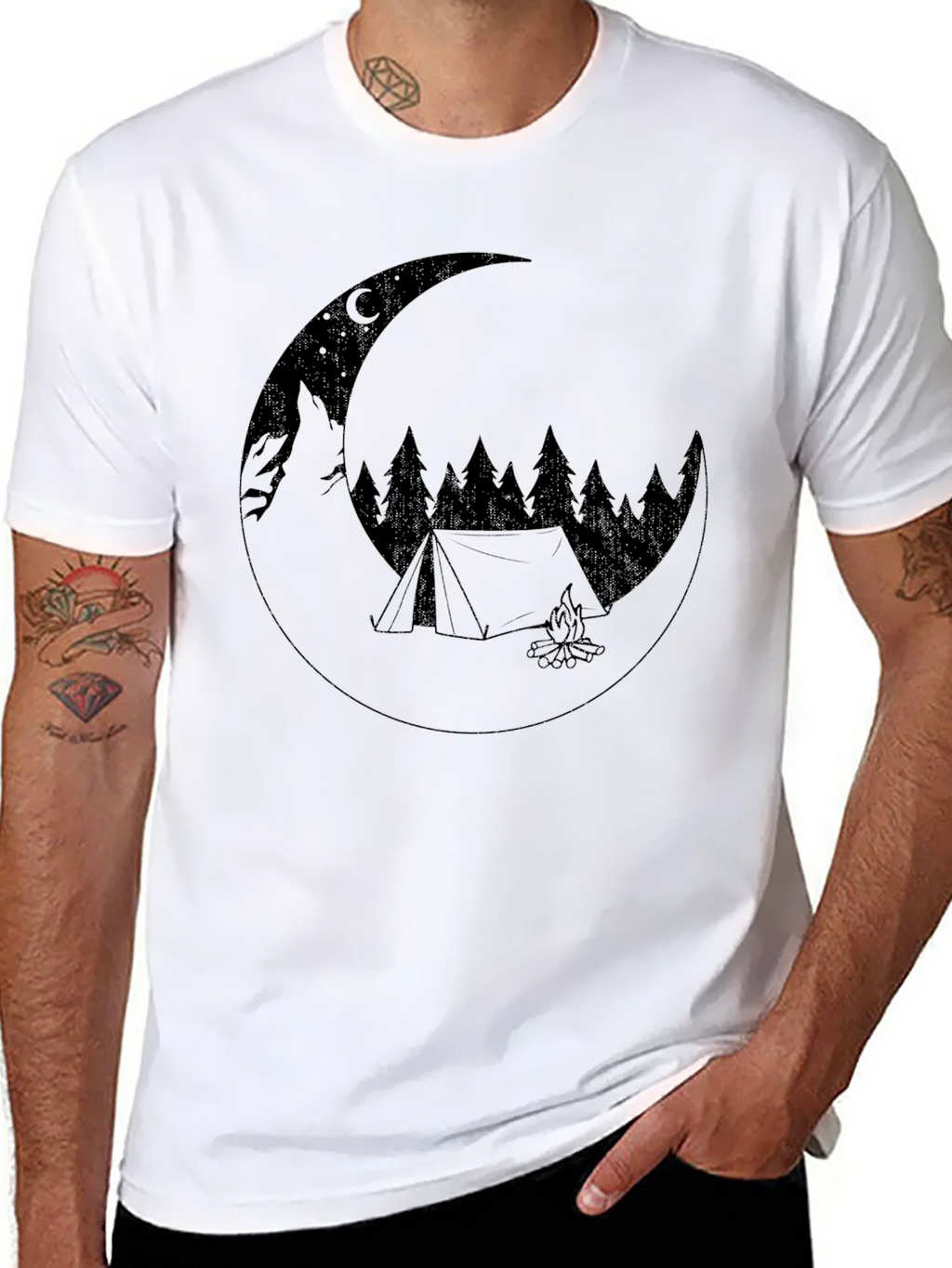 Camping Moon Graphic Tee - Adventure Awaits!