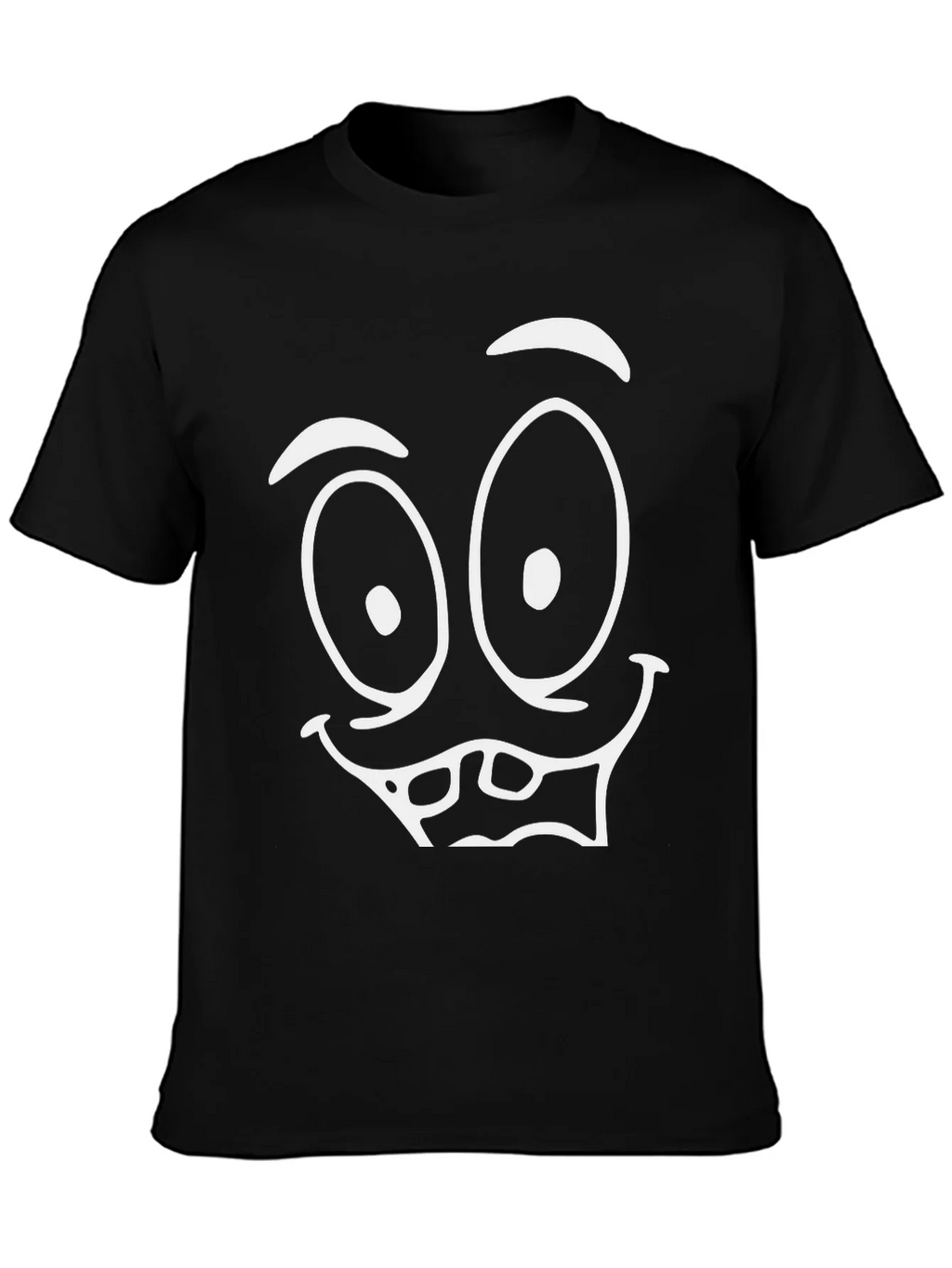 Funny Face Graphic Tee - Black Cotton T-Shirt