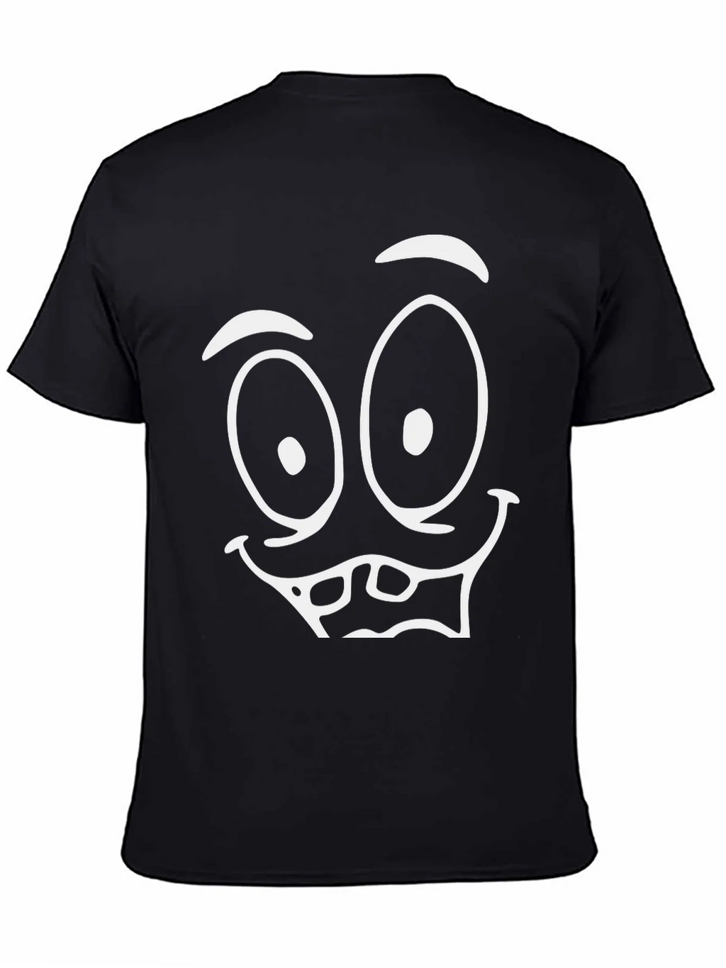 Funny Face Graphic Tee - Black Cotton T-Shirt