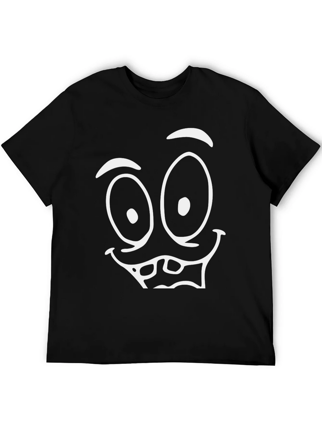 Funny Face Graphic Tee - Black Cotton T-Shirt