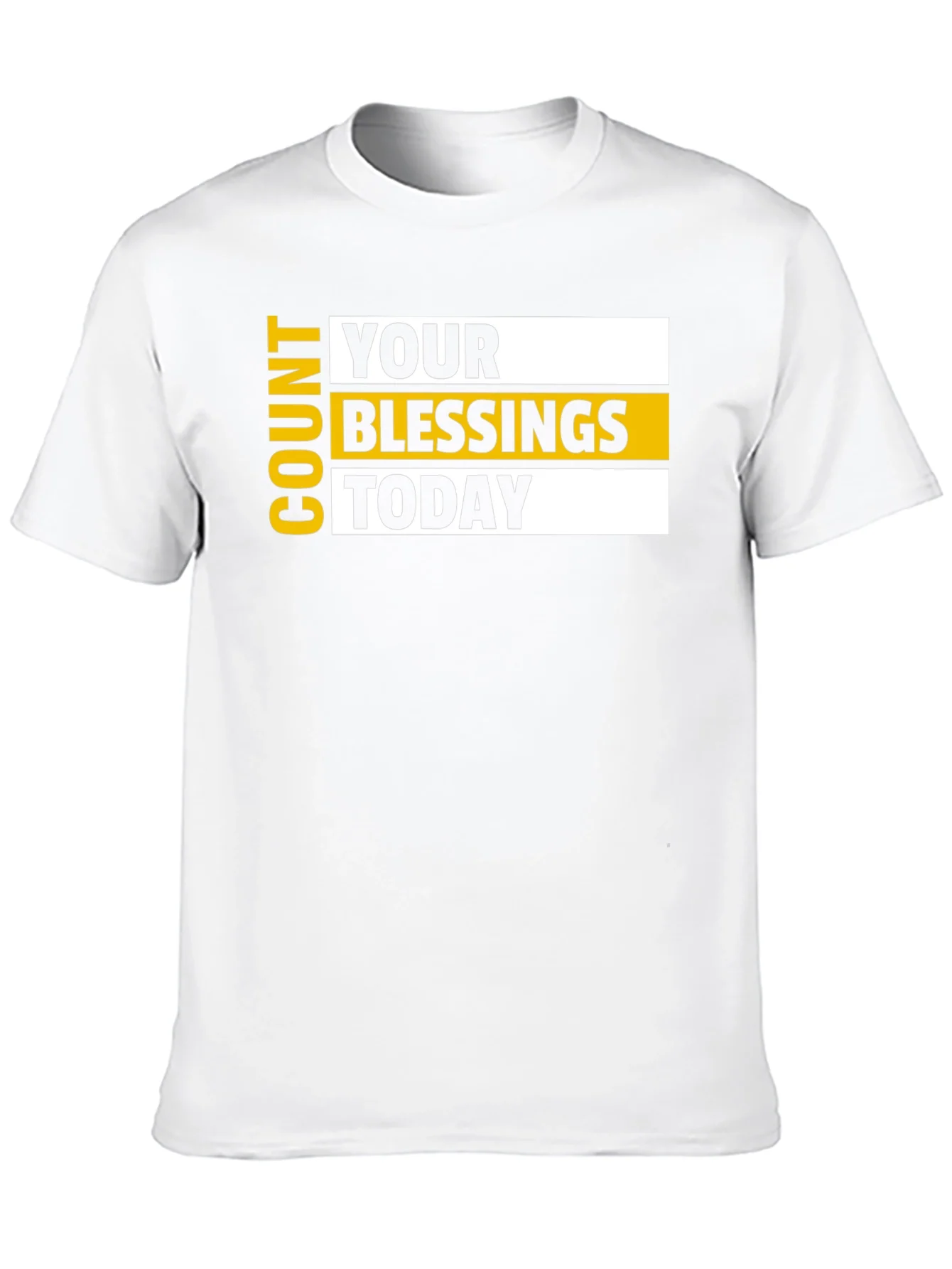 Count Your Blessings Black T-Shirt - Motivational Design