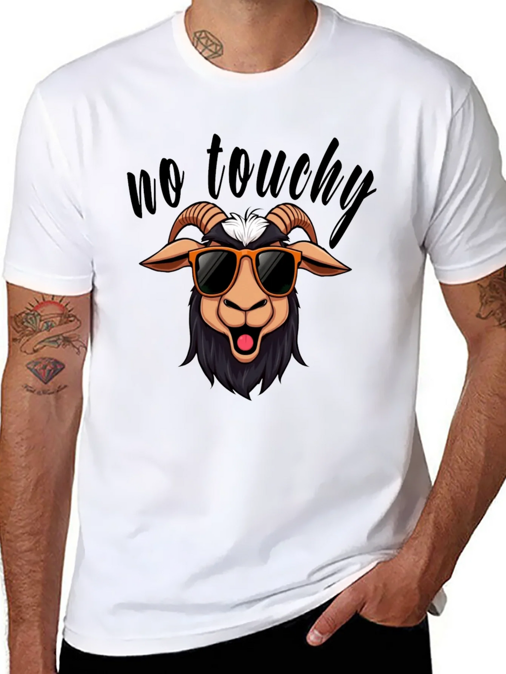 No Touchy Goat T-Shirt - Funny Graphic Tee