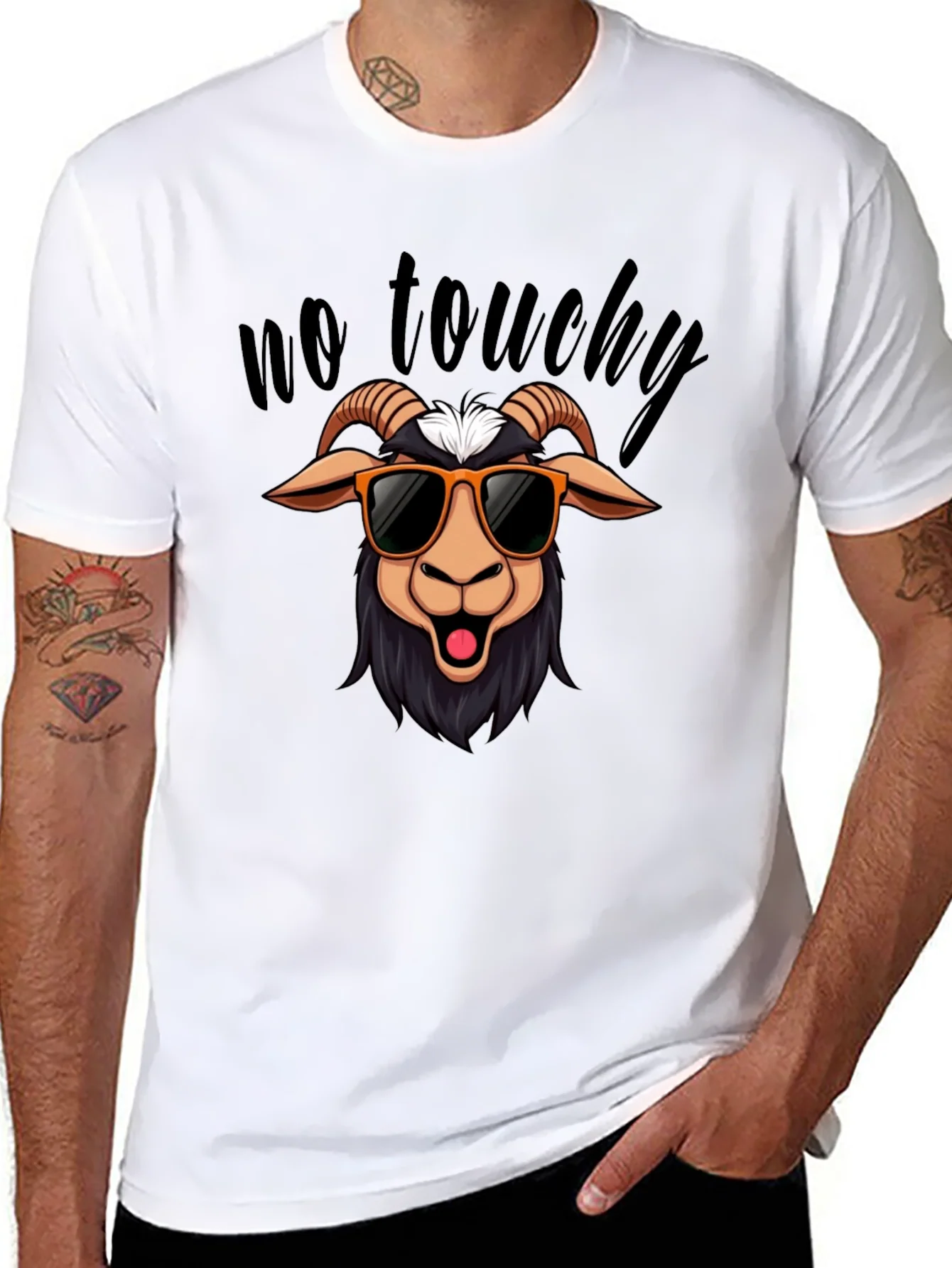 No Touchy Goat T-Shirt - Funny Graphic Tee