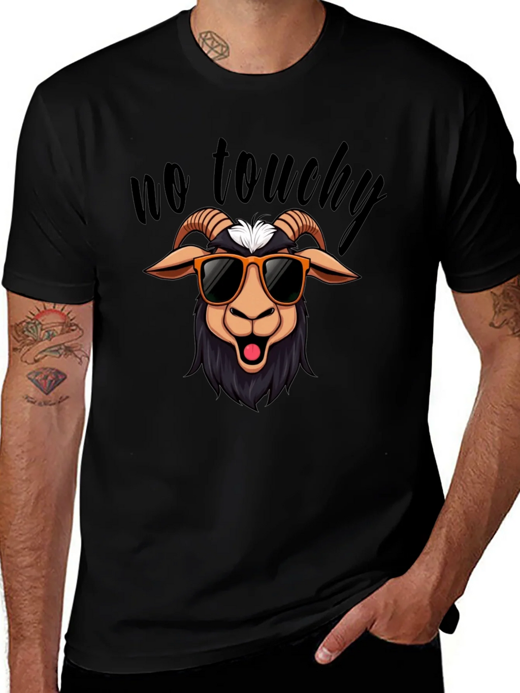 No Touchy Goat T-Shirt - Funny Graphic Tee