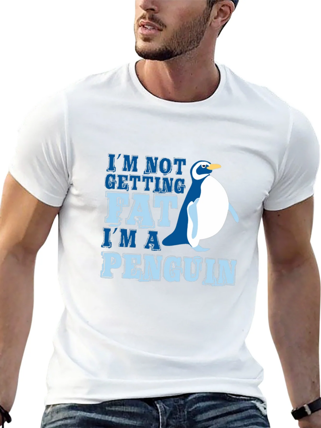 Funny Penguin Graphic Tee - Im Not Getting Fat