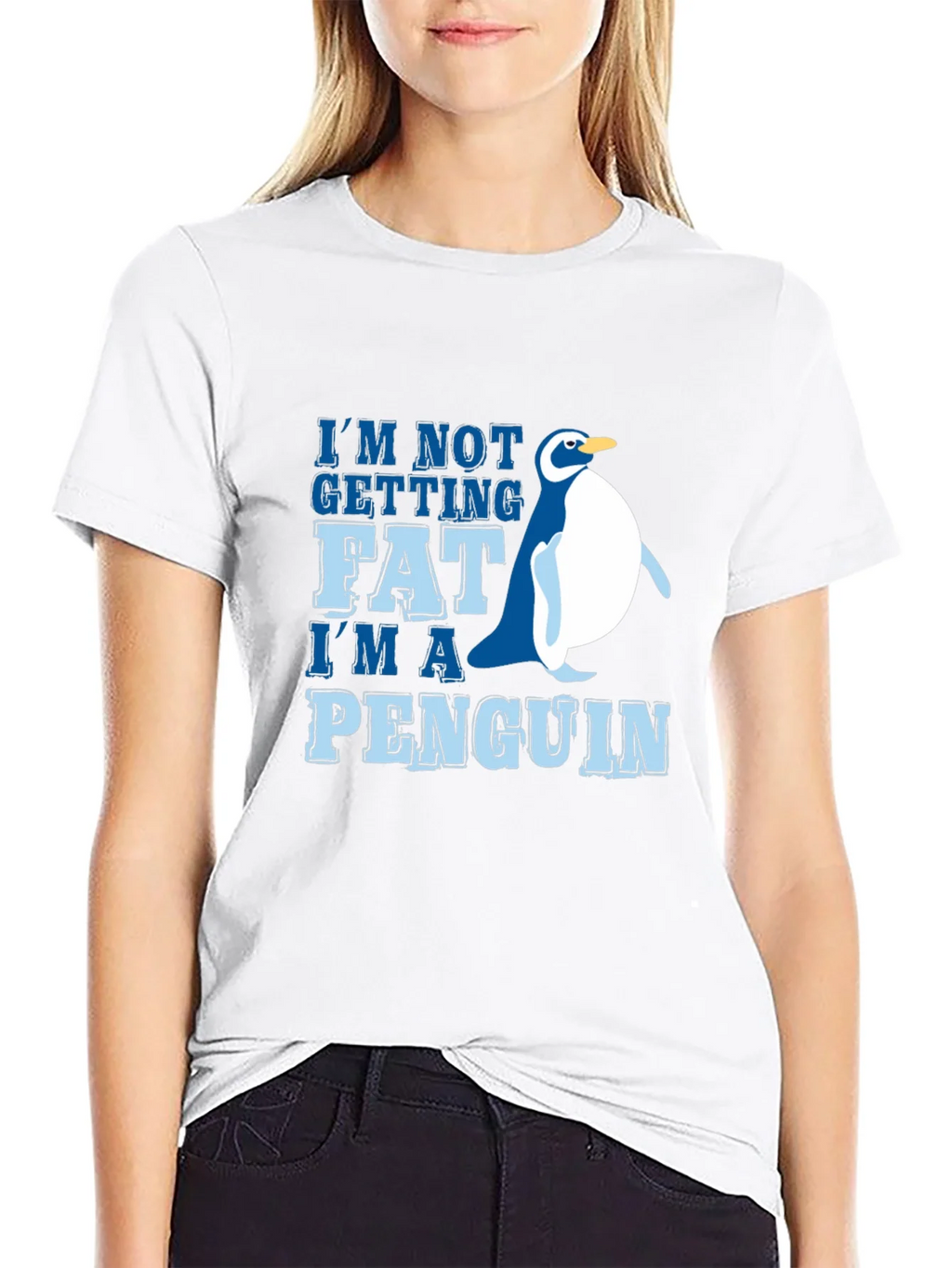 Funny Penguin Graphic Tee - Im Not Getting Fat