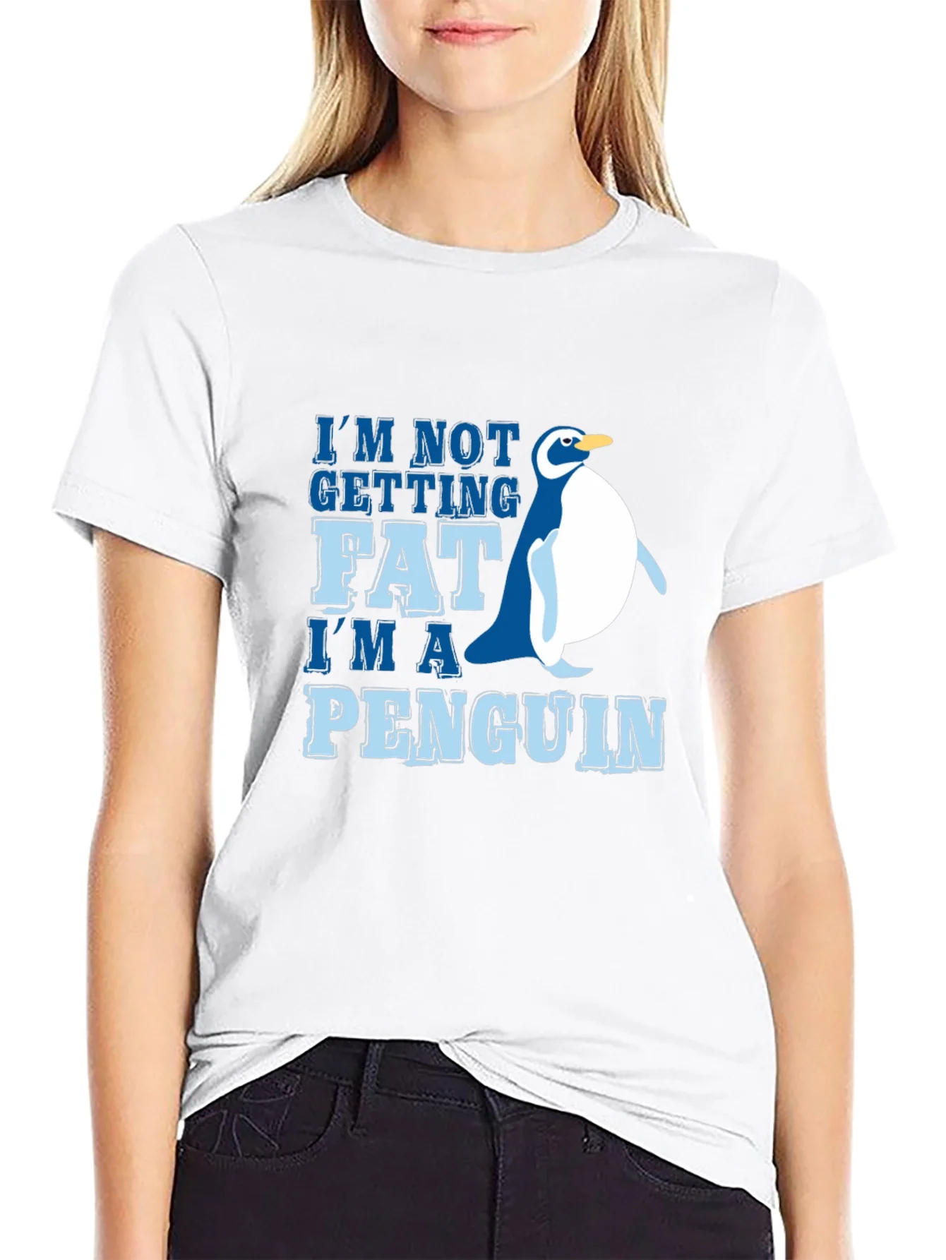 Funny Penguin Graphic Tee - Im Not Getting Fat