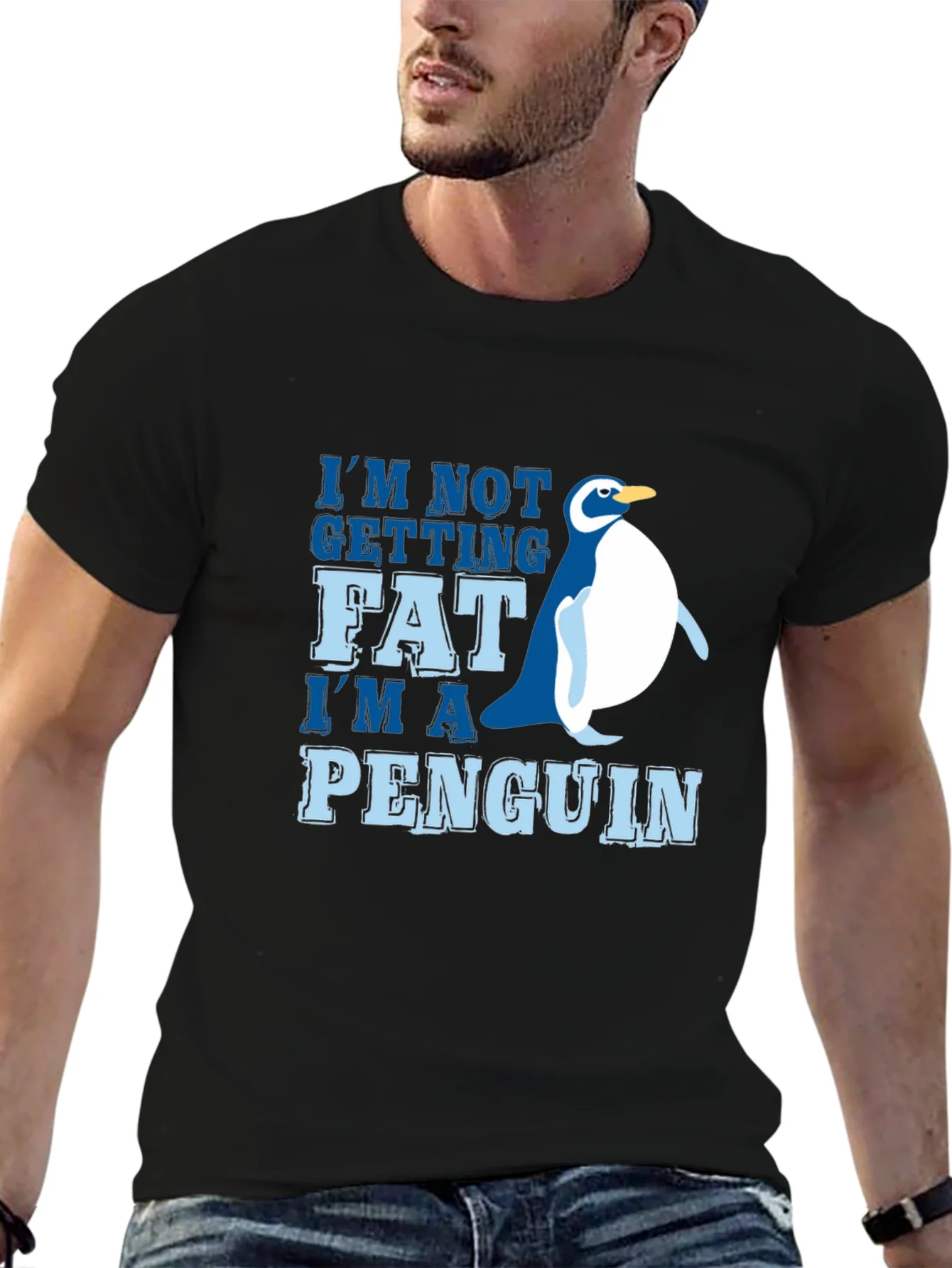 Funny Penguin Graphic Tee - Im Not Getting Fat