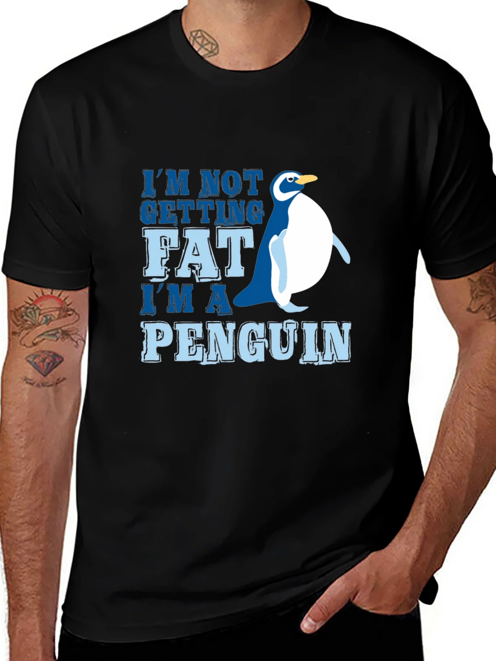 Funny Penguin Graphic Tee - Im Not Getting Fat