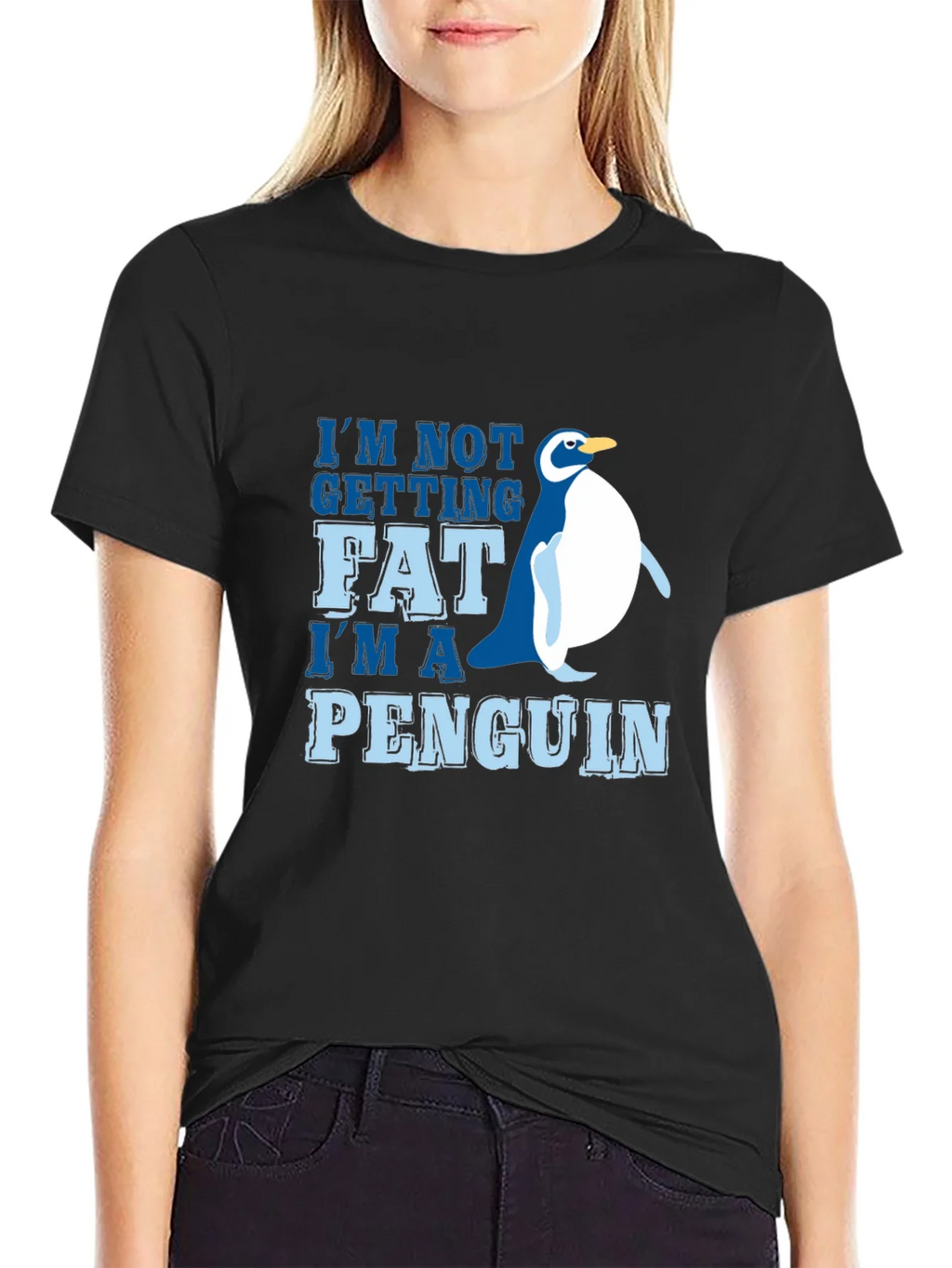 Funny Penguin Graphic Tee - Im Not Getting Fat