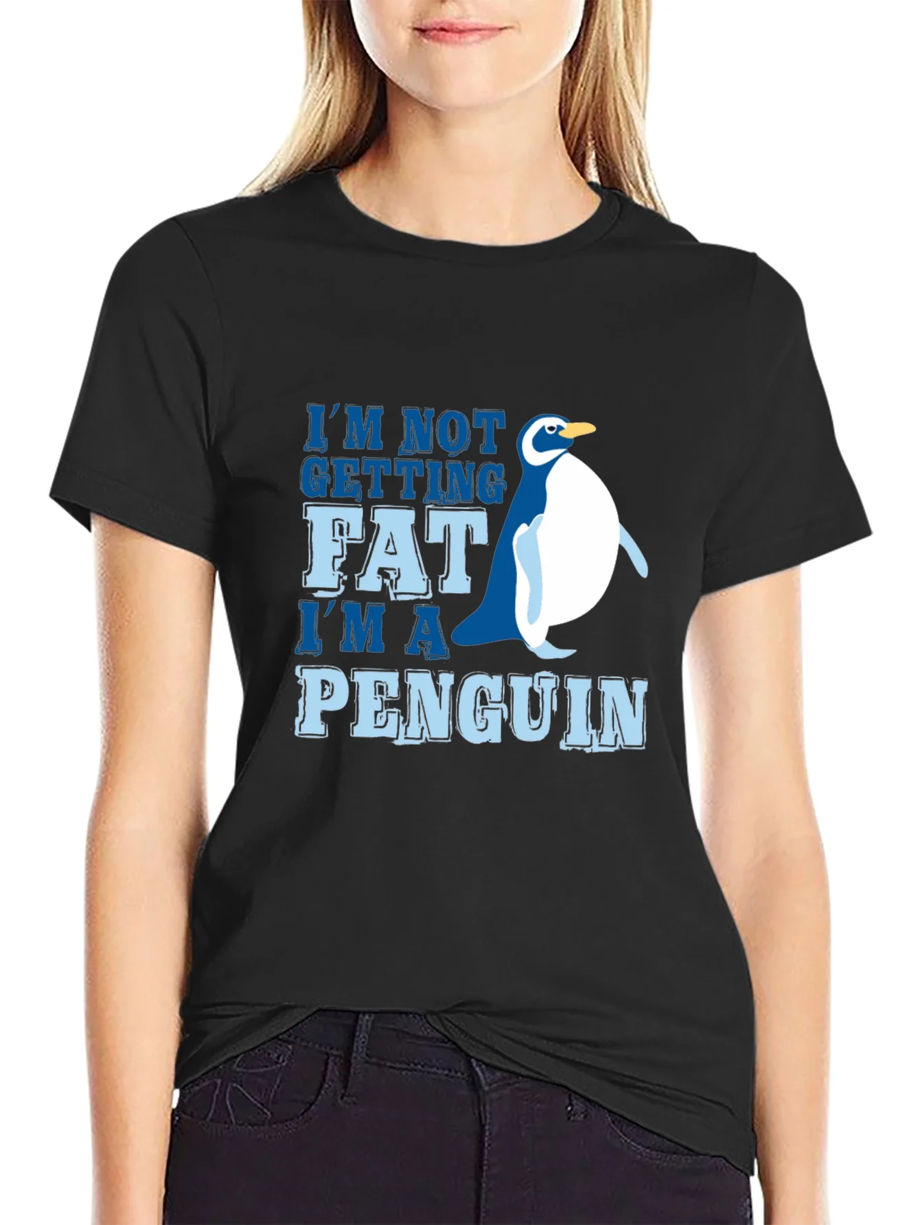 Funny Penguin Graphic Tee - Im Not Getting Fat