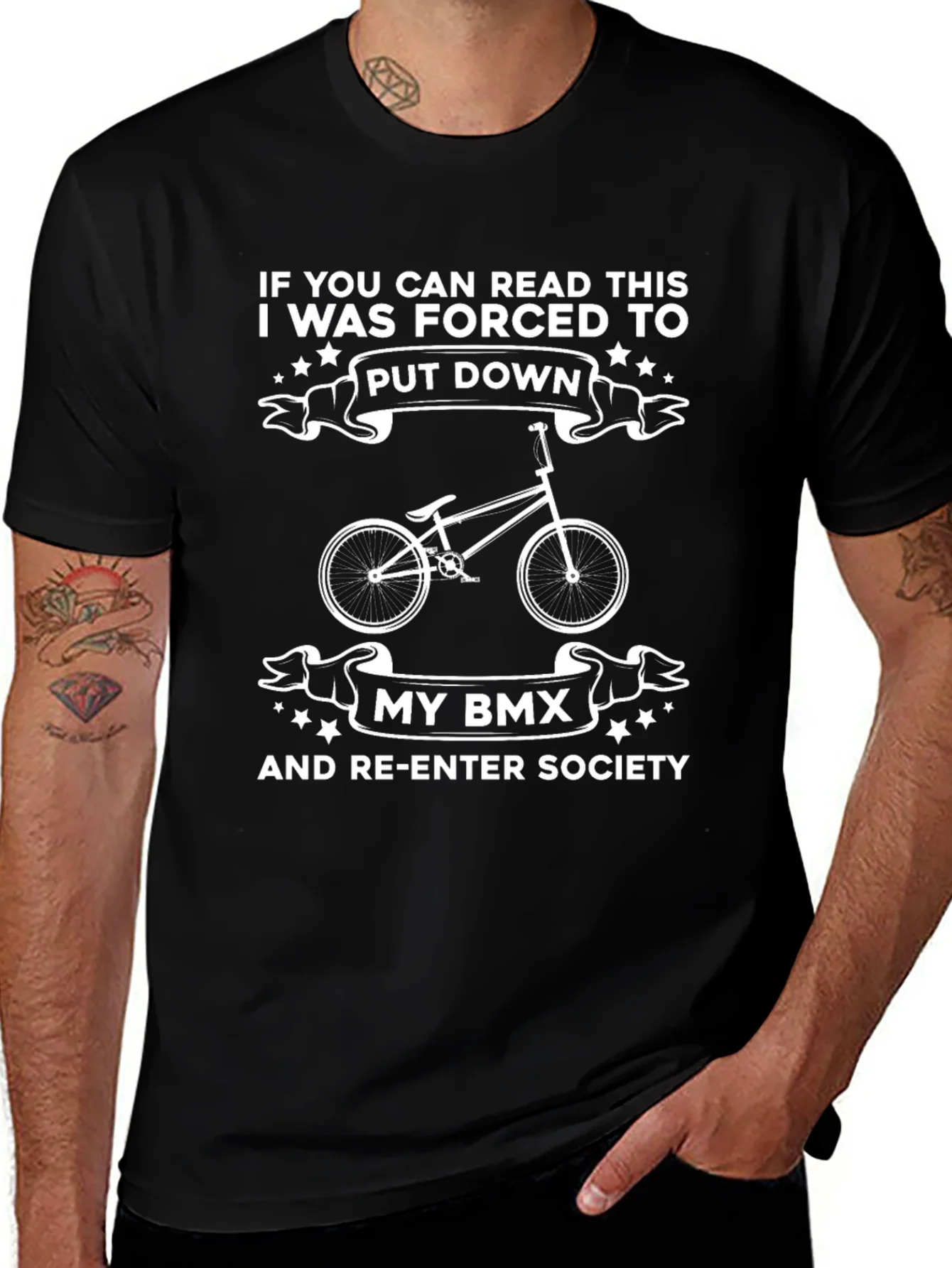 Funny BMX T-Shirt - If You Can Read This!