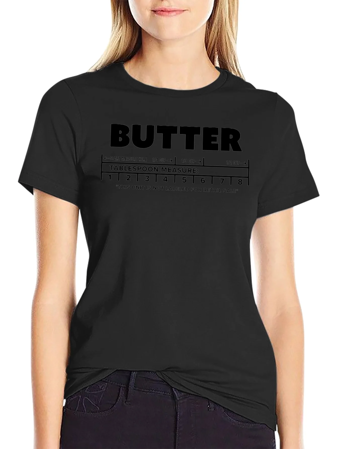 Butter Measurement T-Shirt: Tablespoon Conversion Chart Graphic Tee
