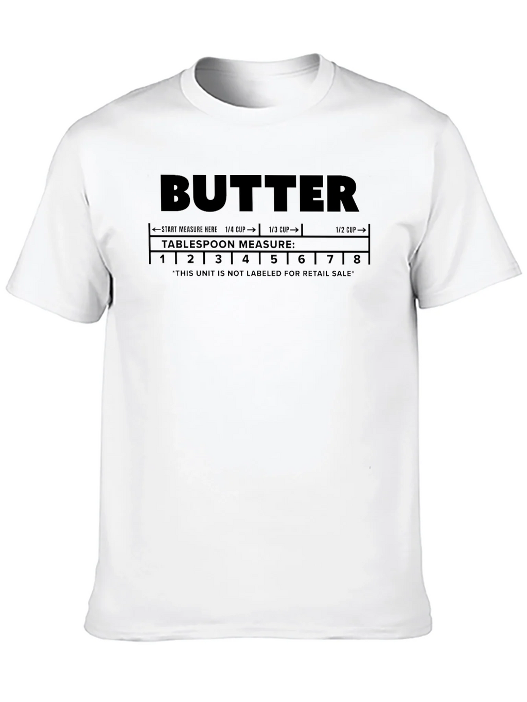 Butter Measurement T-Shirt: Tablespoon Conversion Chart Graphic Tee